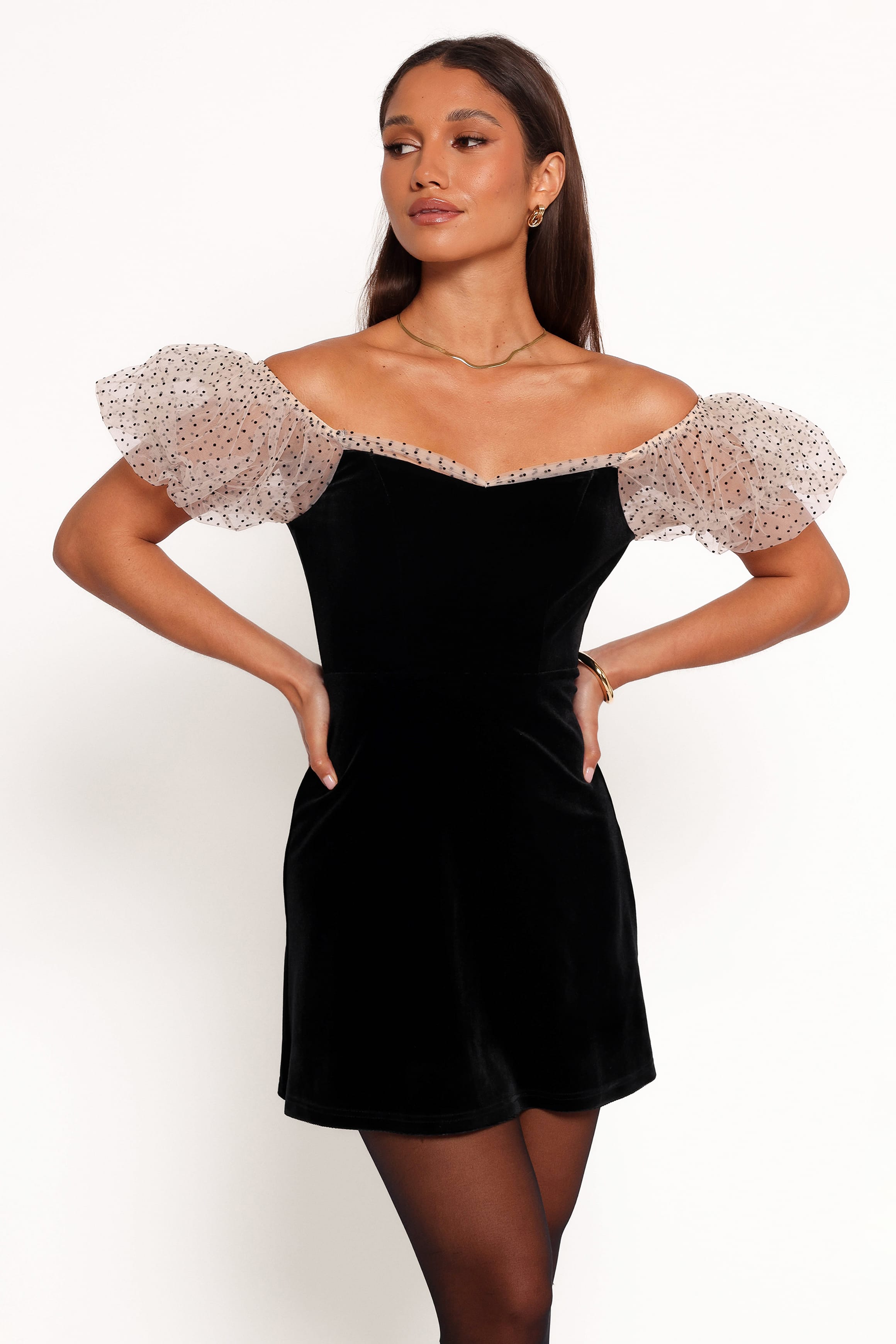 DRESSES Ennette Velvet Mini Dress - Black