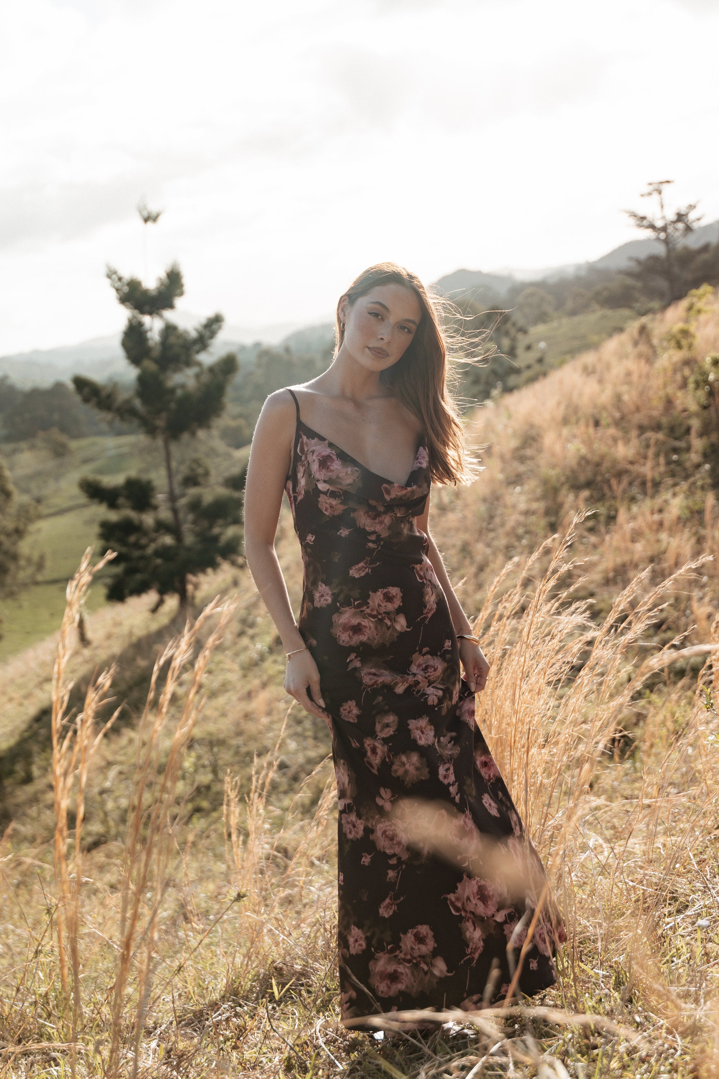 DRESSES Enya Maxi Dress - Chocolate Floral