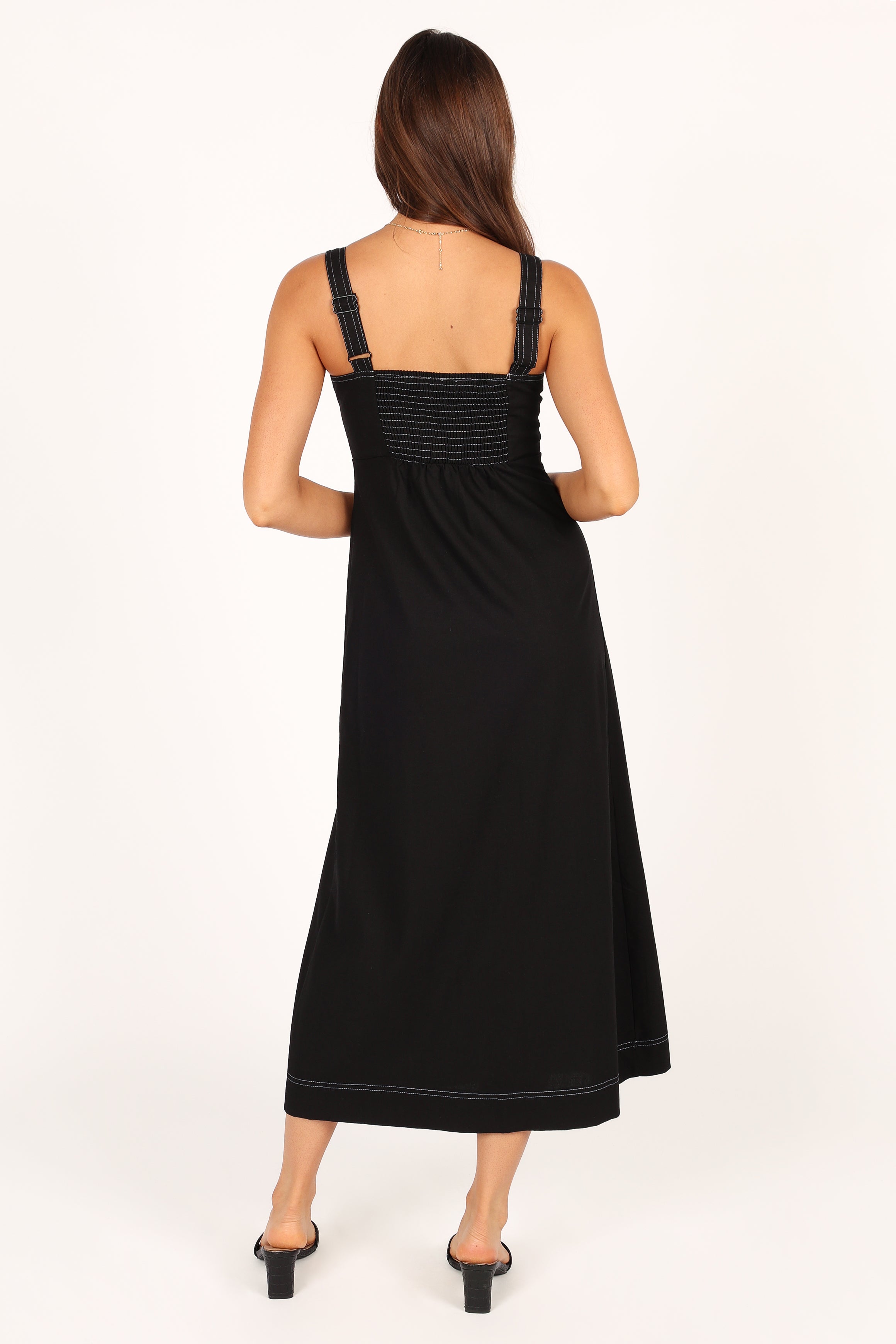 DRESSES @Estelle Contrast Stitch Midi Dress - Black (waiting on bulk)