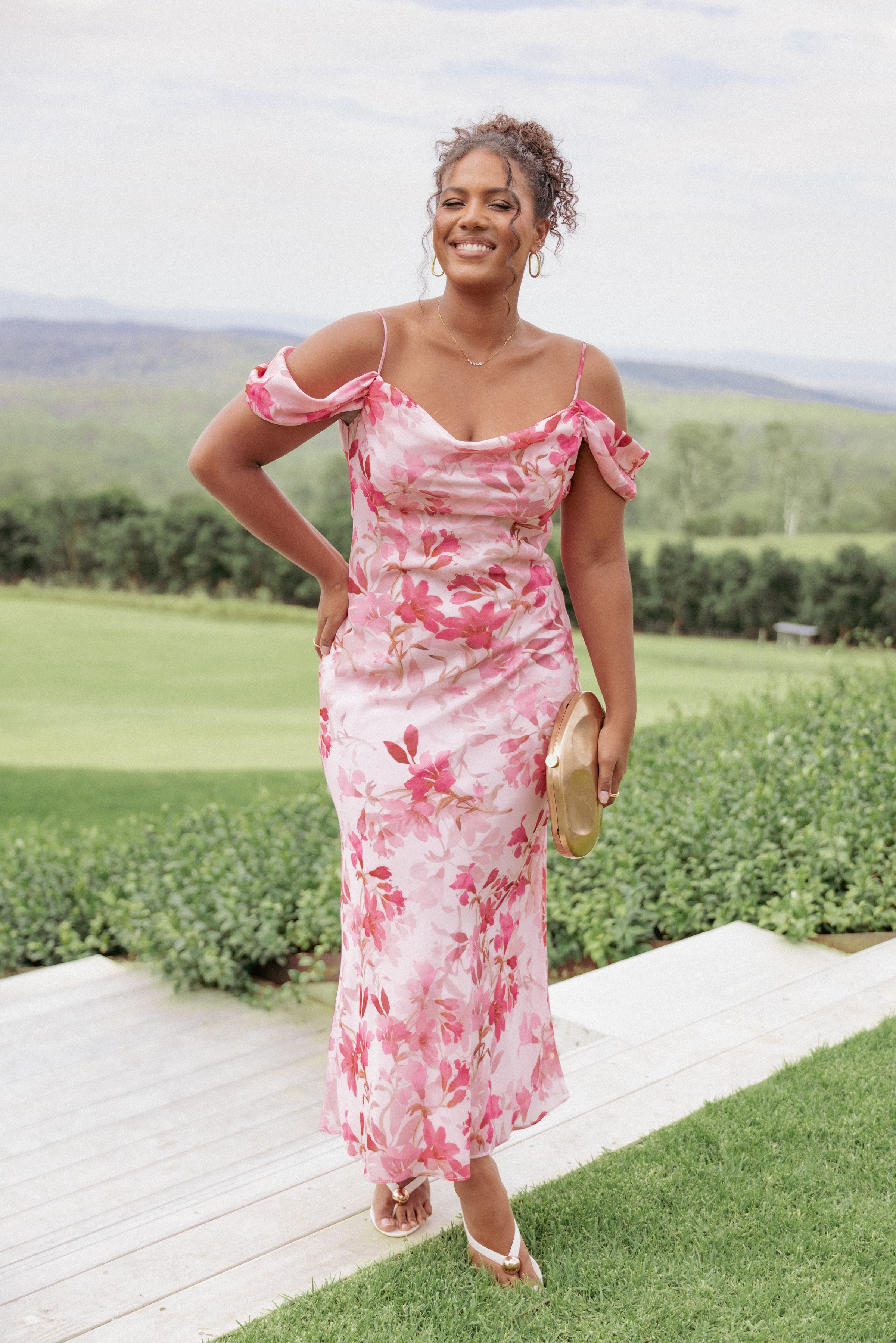 DRESSES Esther Midi Dress - Pink Floral