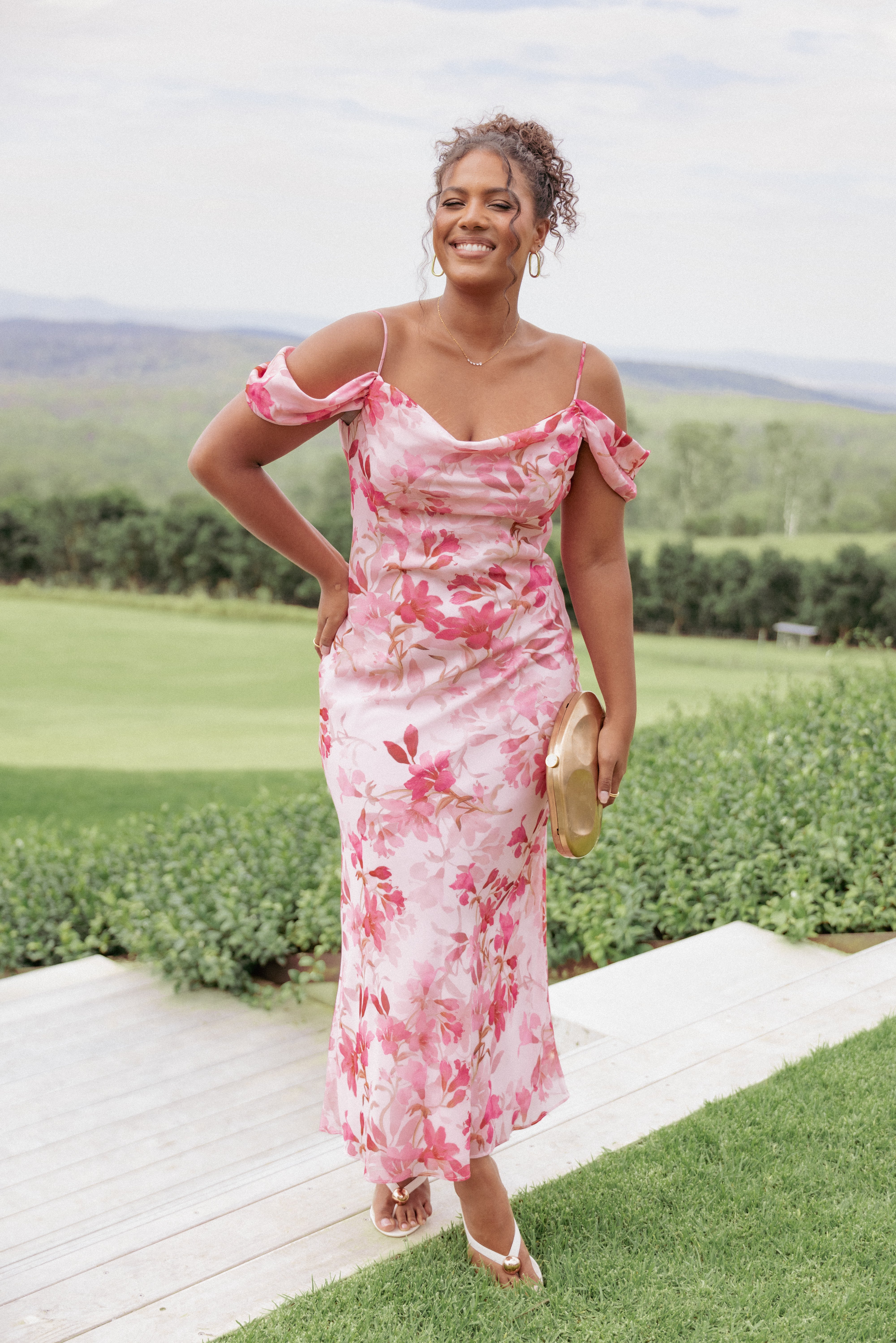 DRESSES Esther Midi Dress - Pink Floral