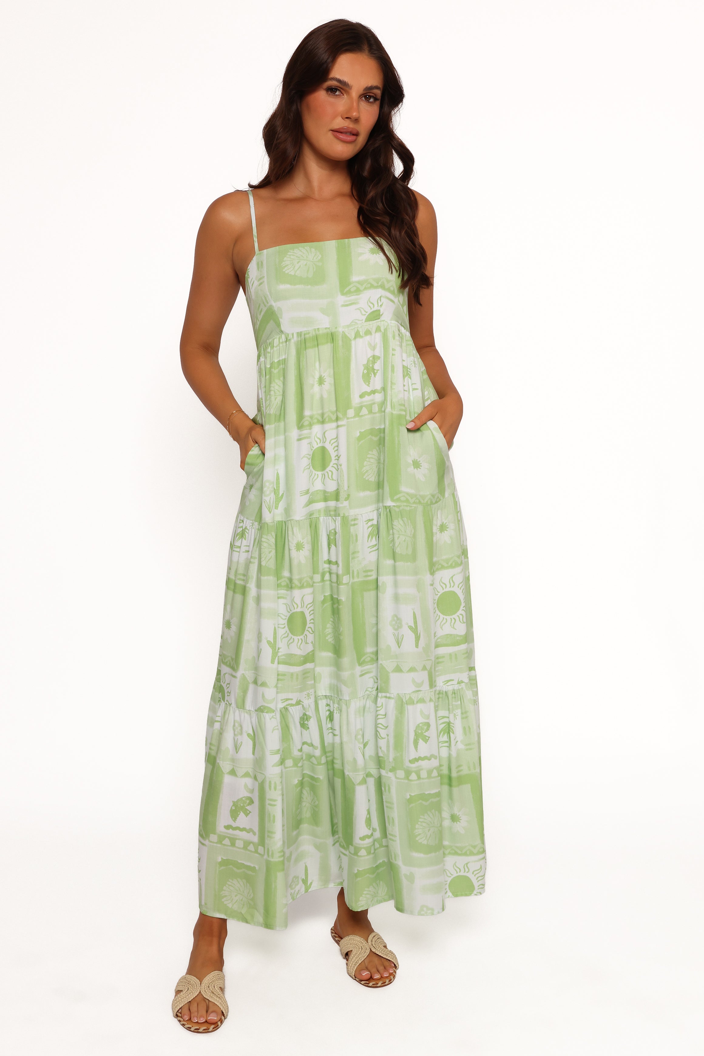 DRESSES Eudora Maxi Dress - Green Print