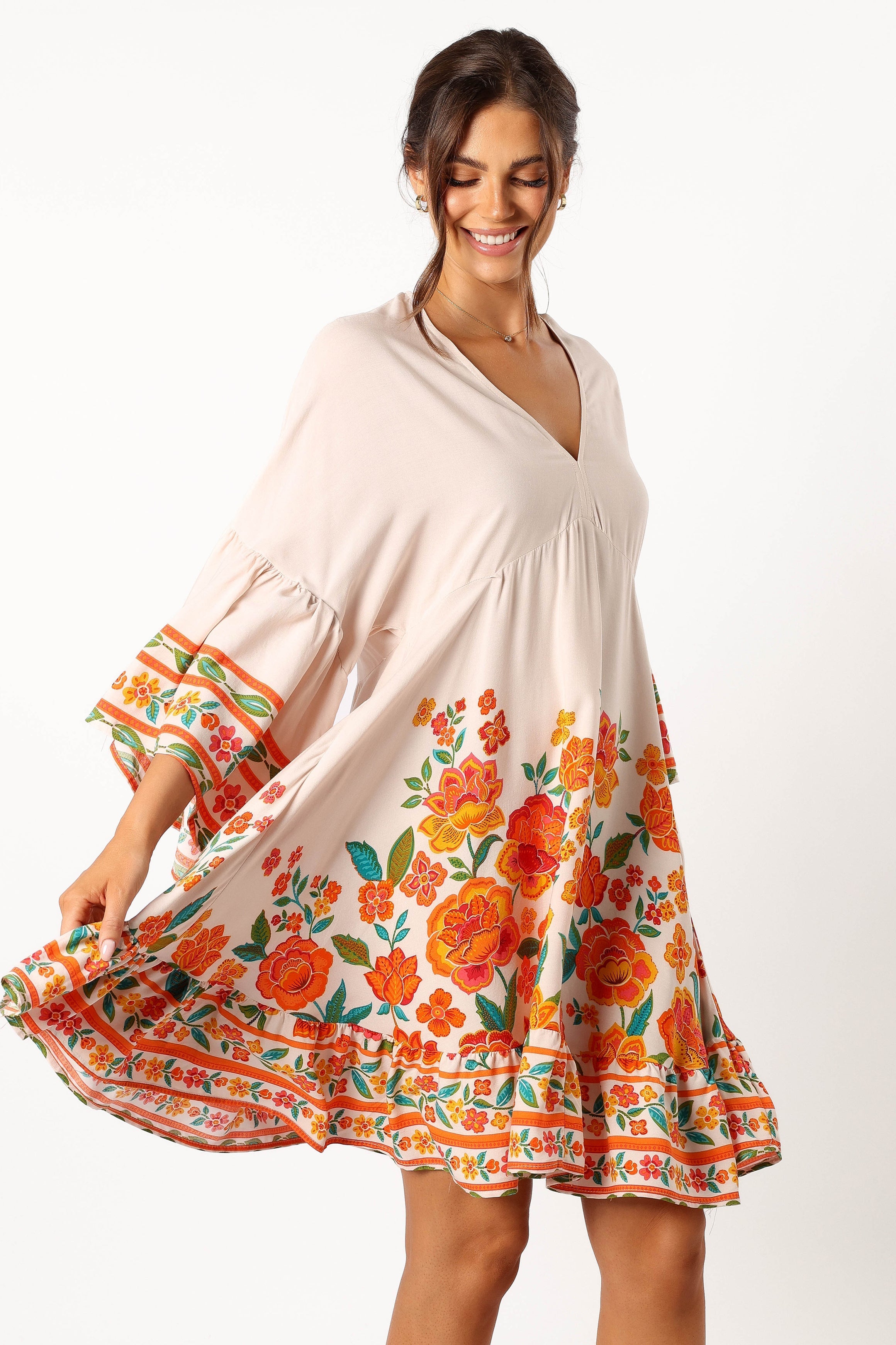 DRESSES @Eugene Long Sleeve Mini Dress - Willow Print