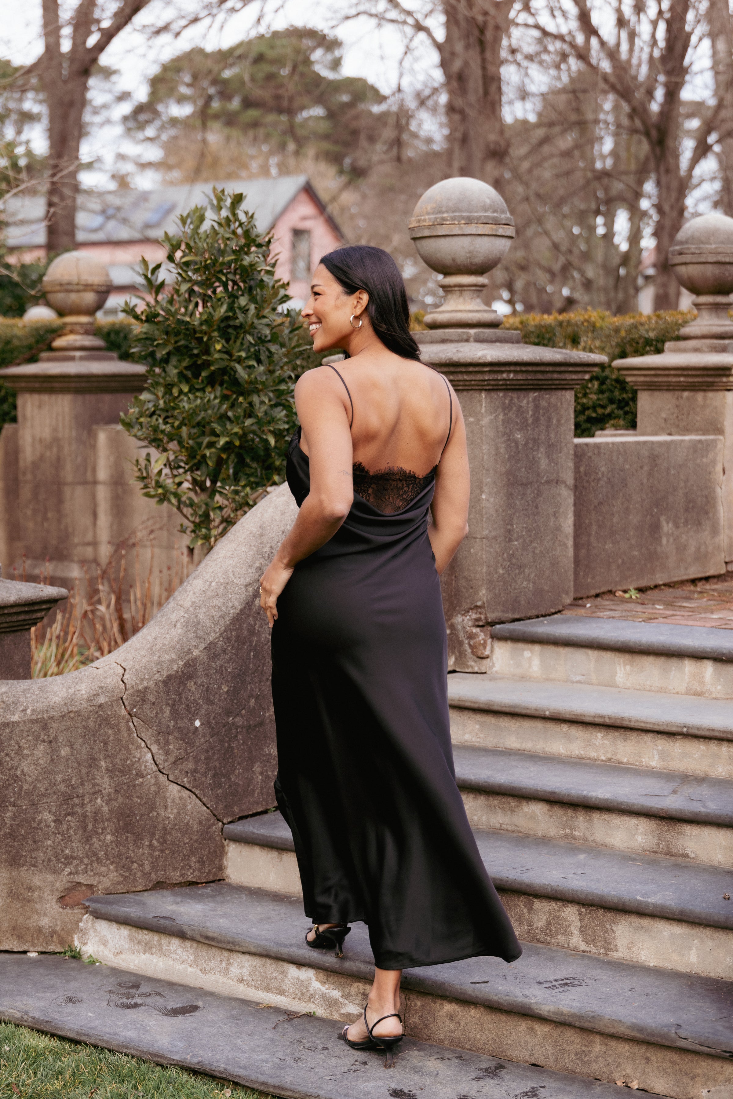 DRESSES Evana Lace Maxi Dress - Black