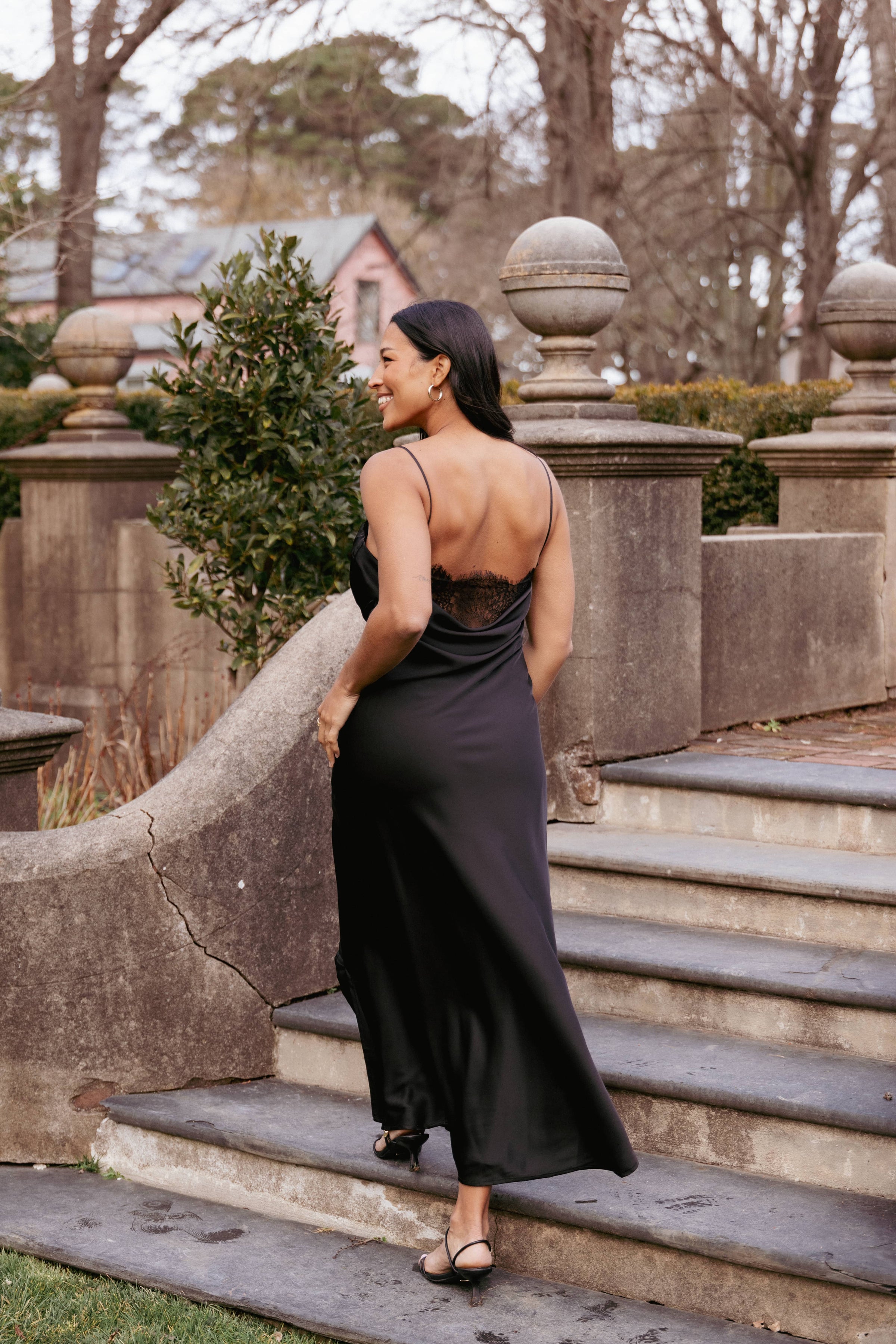 DRESSES Evana Lace Maxi Dress - Black