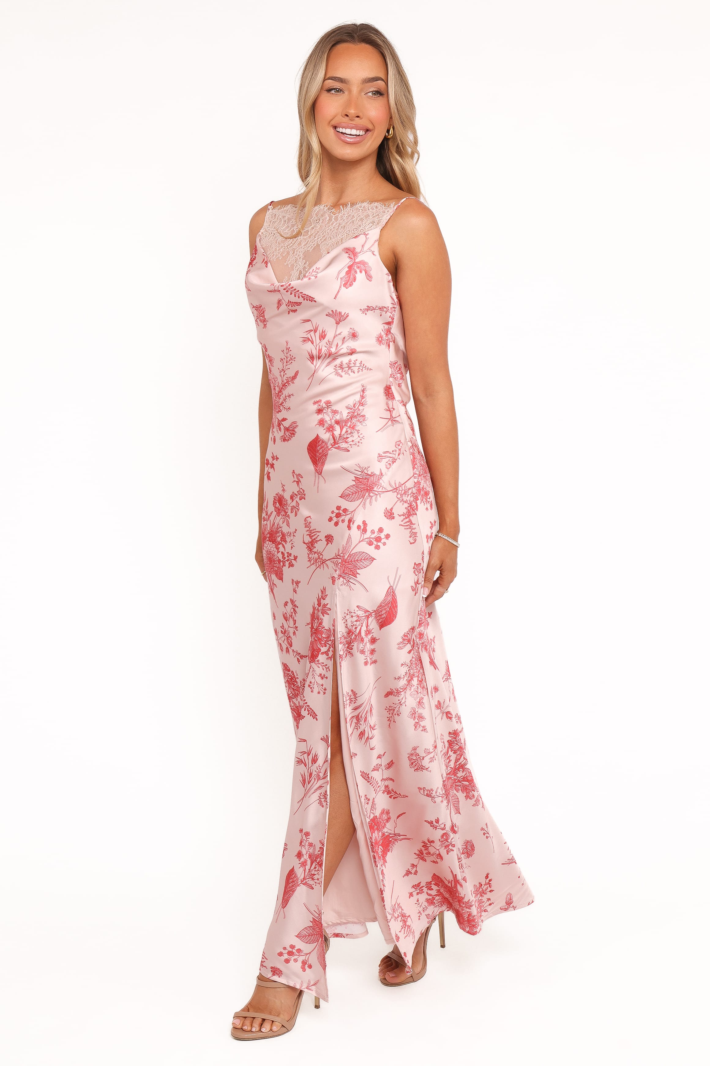 DRESSES Evana Lace Maxi Dress - Red Floral