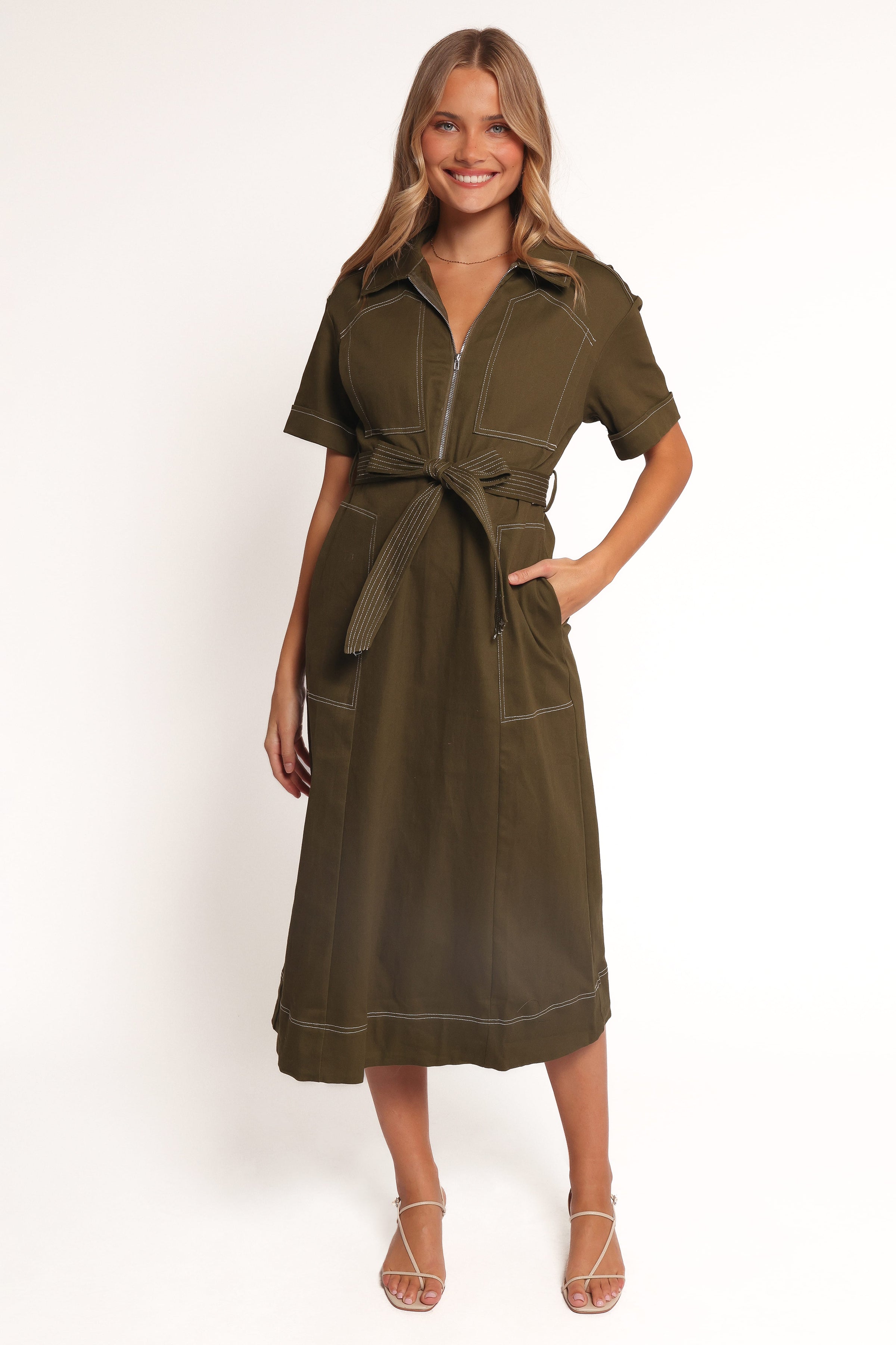 DRESSES Evans Midi Dress - Olive