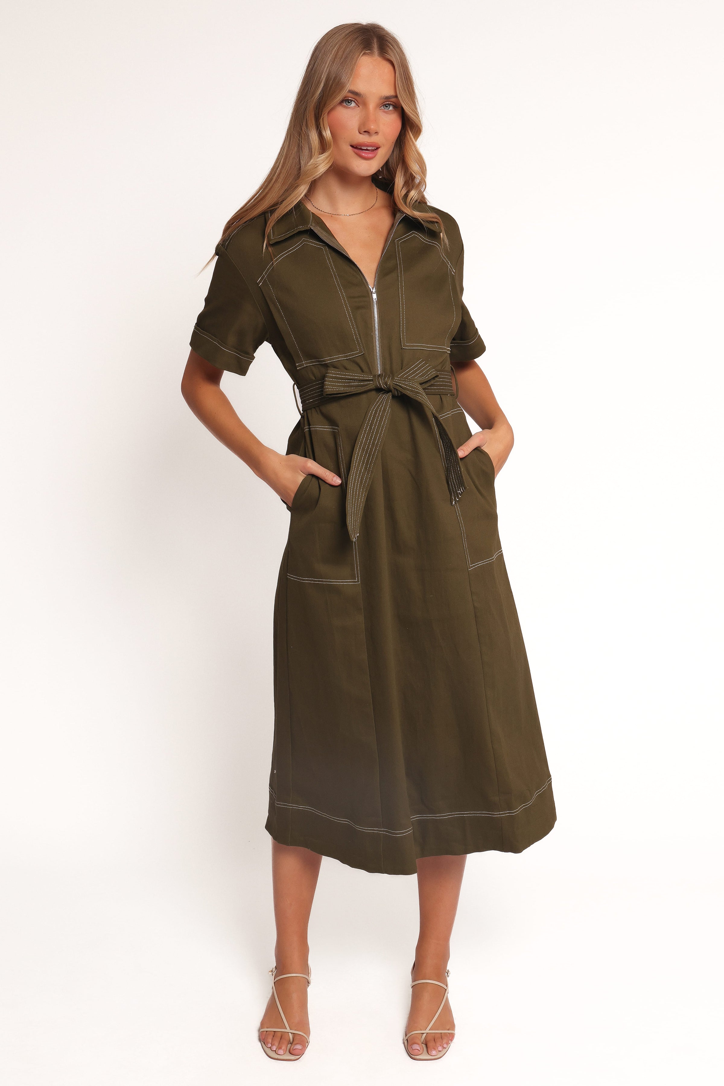 DRESSES Evans Midi Dress - Olive