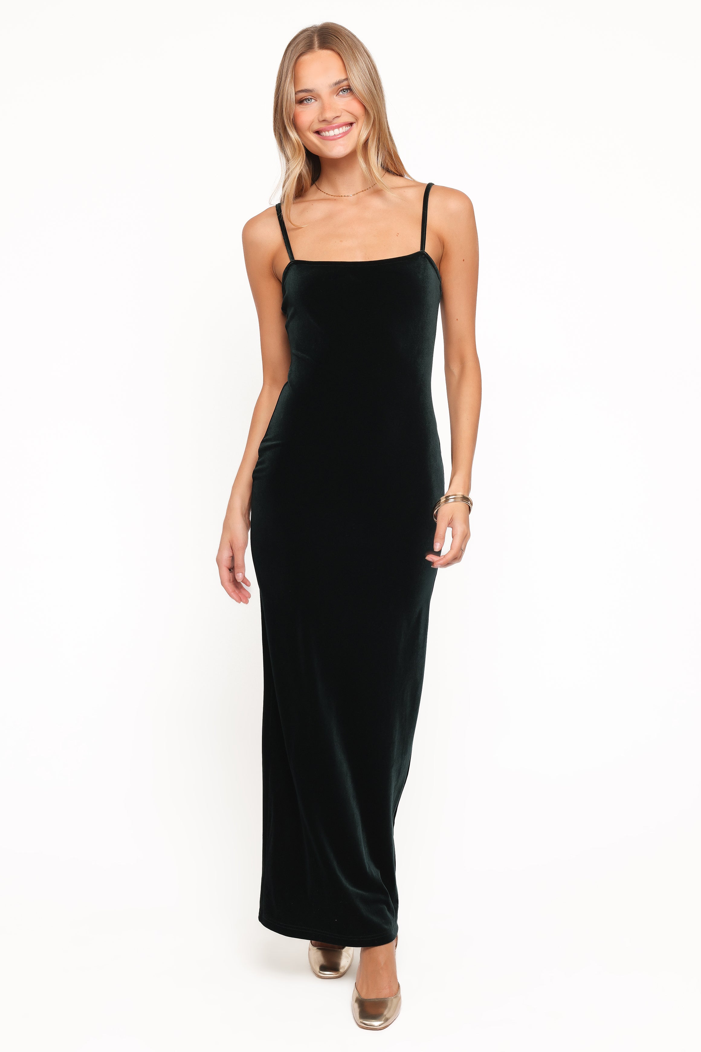 DRESSES Everlee Maxi Dress - Emerald Velvet