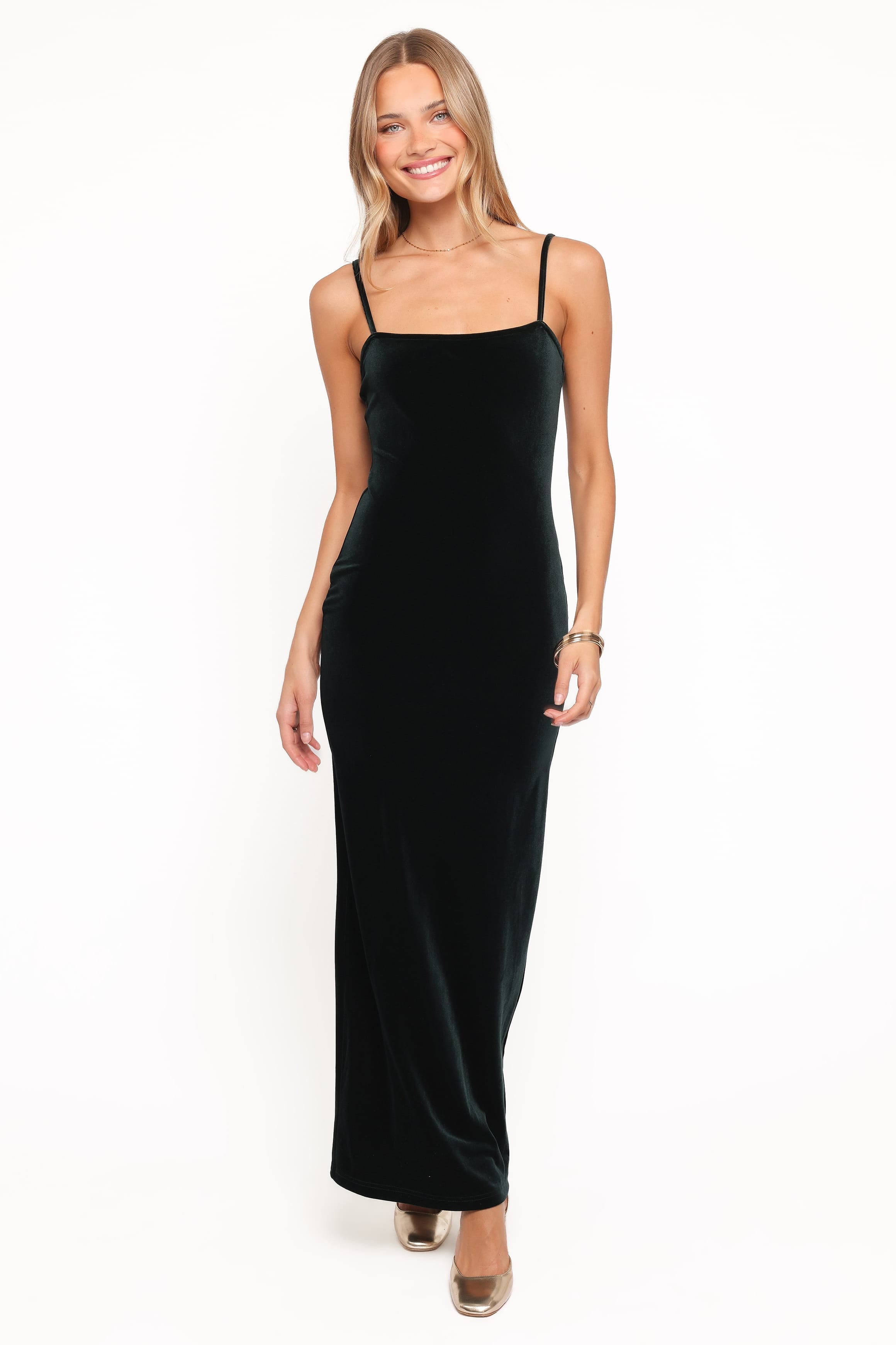 DRESSES Everlee Maxi Dress - Emerald Velvet