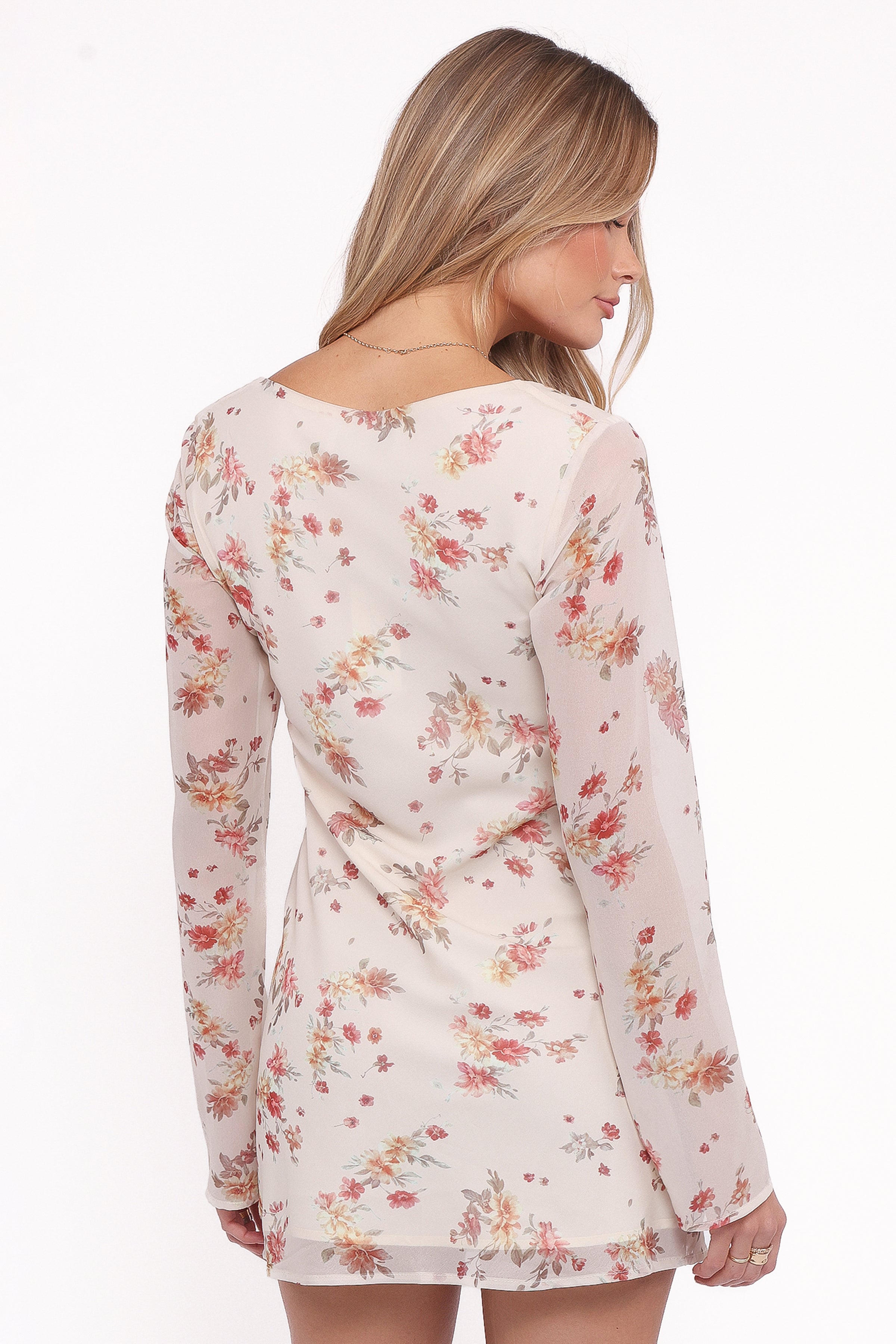 DRESSES Everlyn Long Sleeve Mini Dress - Cream Floral