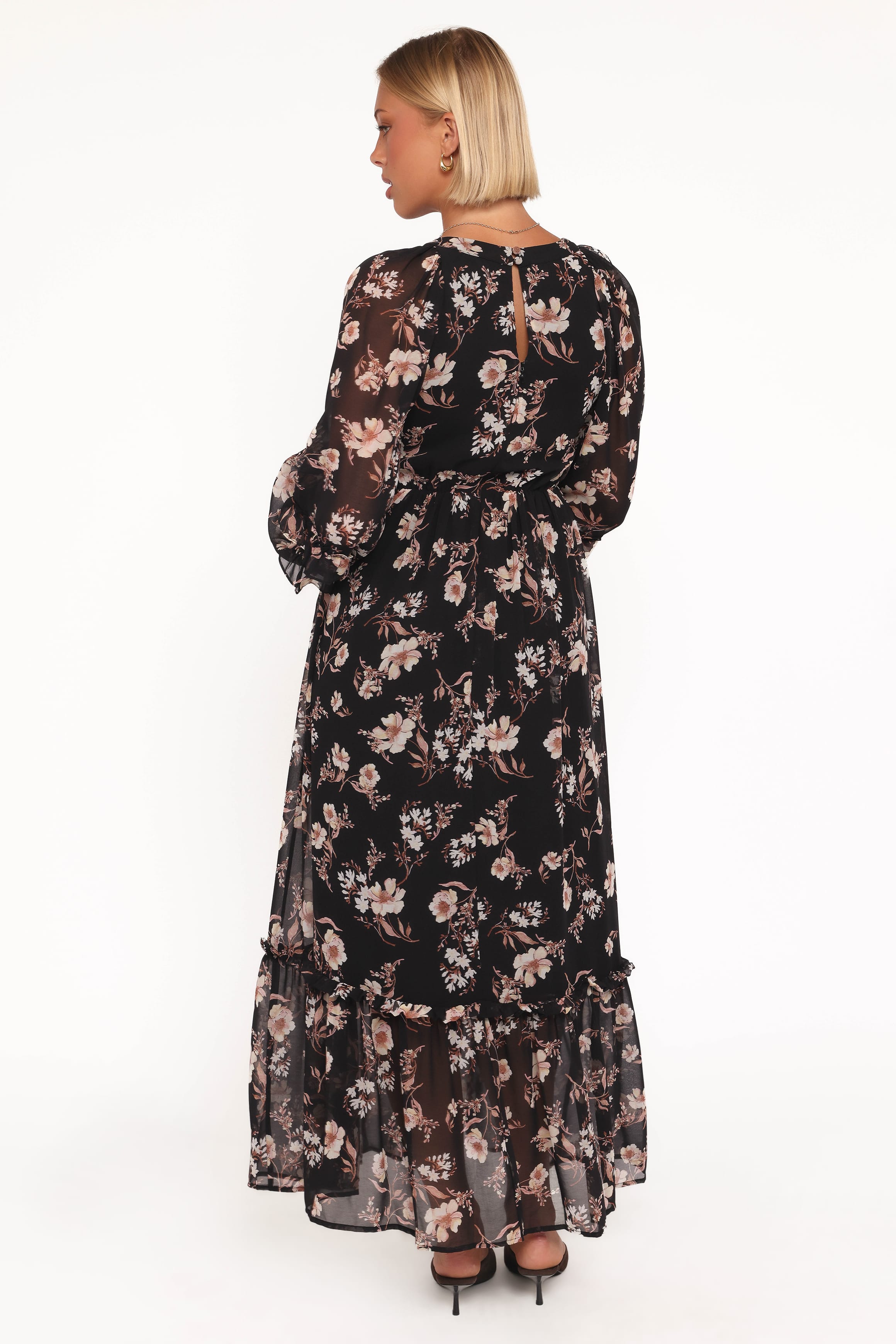 DRESSES Evian Long Sleeve Maxi Dress - Black Floral