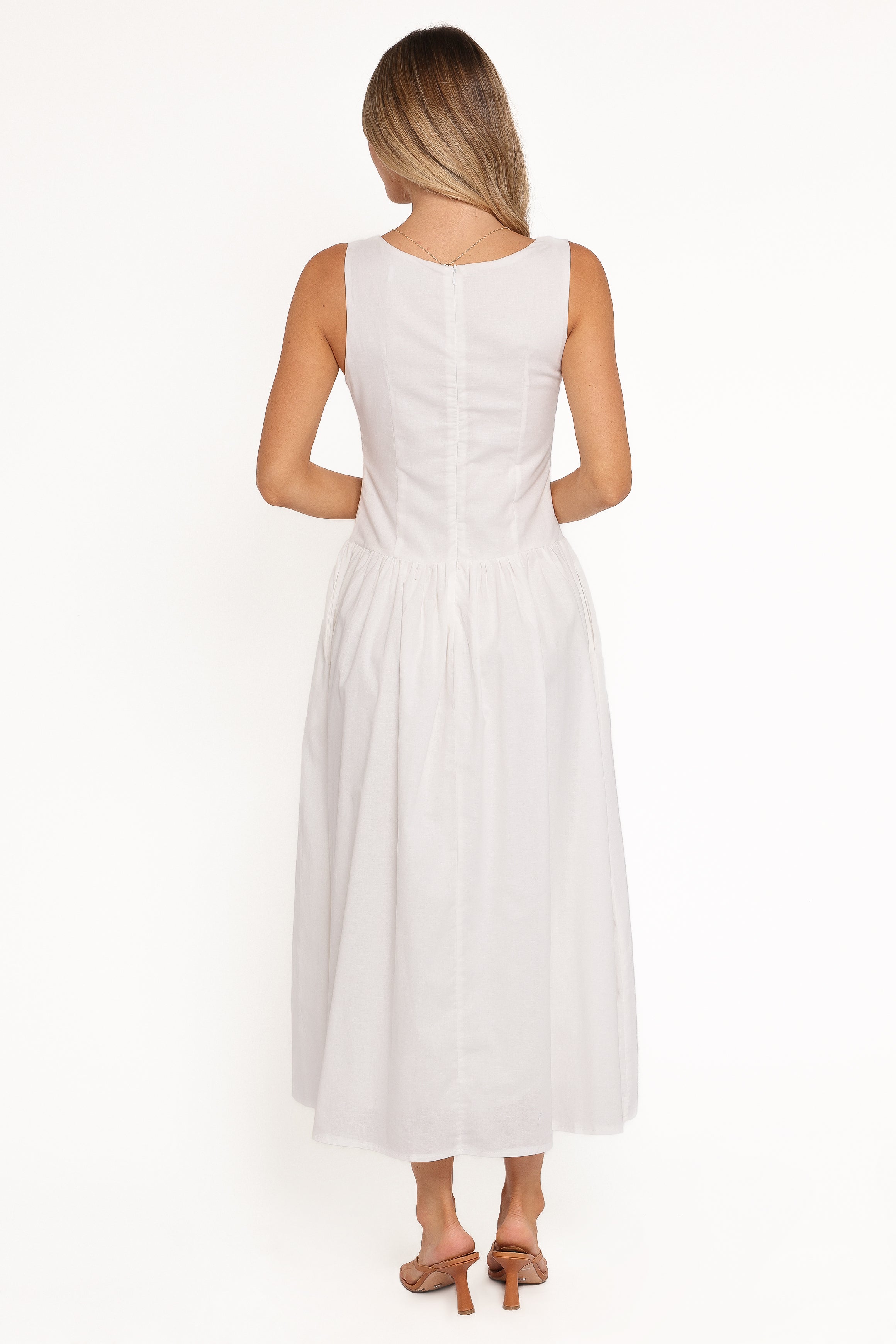DRESSES Evie Button Front Maxi Dress - White