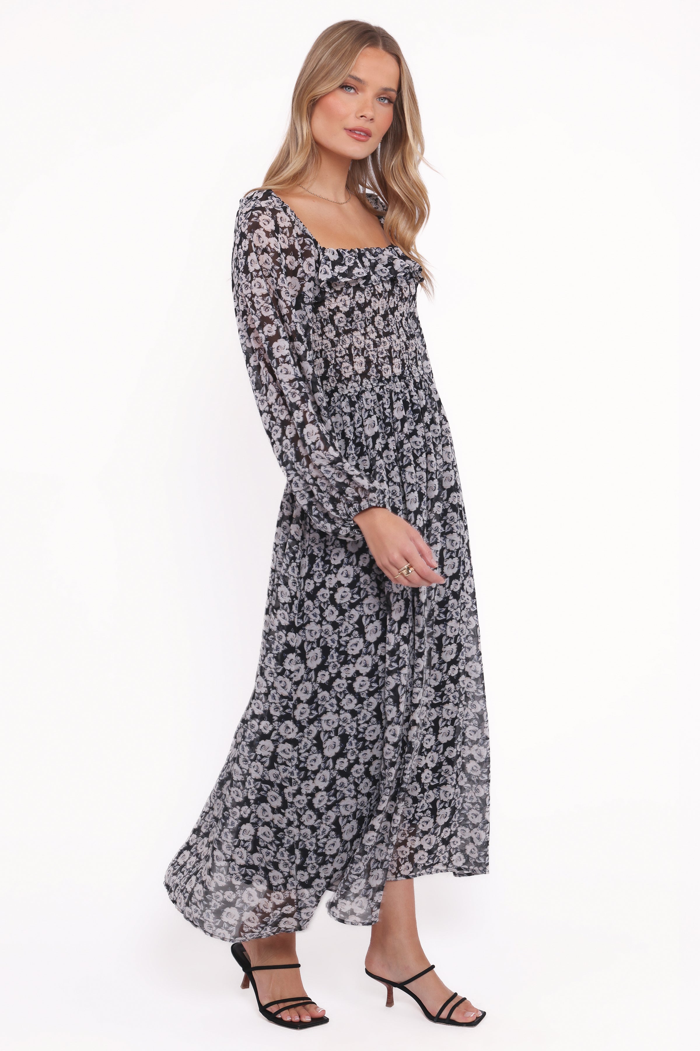 DRESSES Faith Long Sleeve Maxi Dress - Black Floral