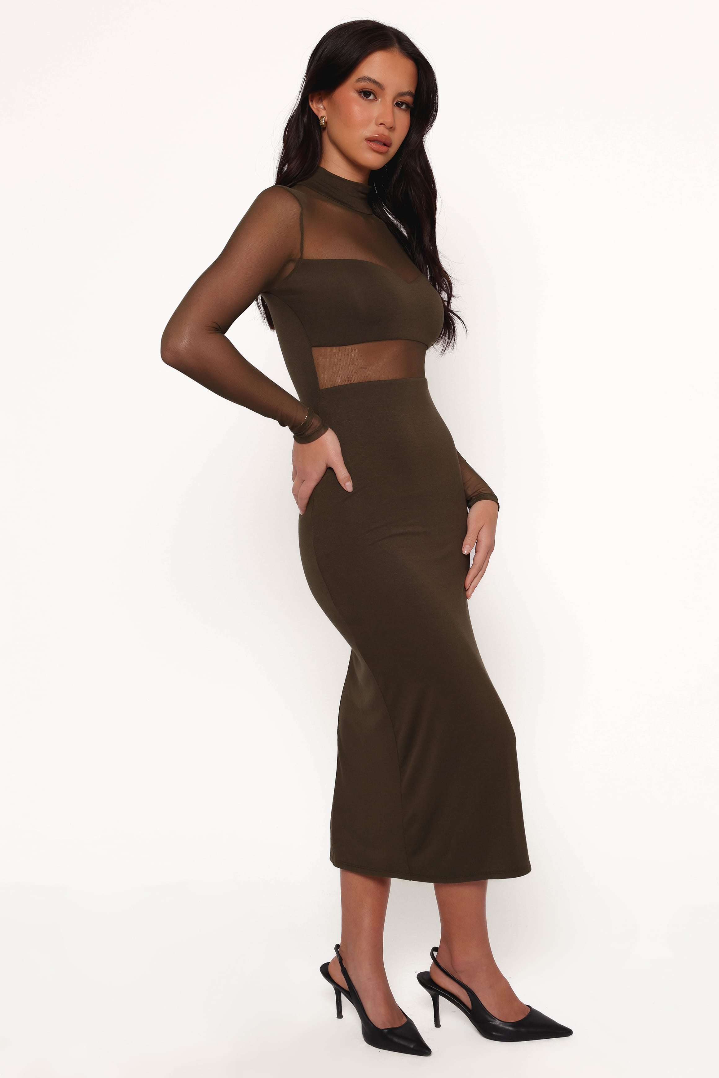 DRESSES Farrow Long Sleeve Midi Dress - Olive