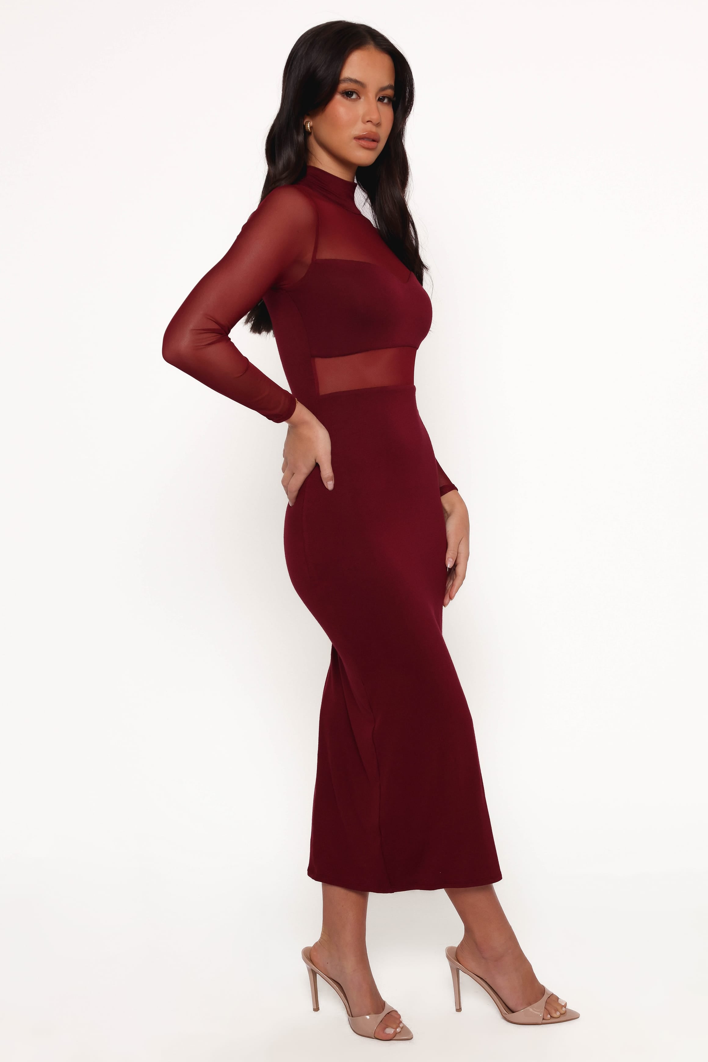 DRESSES Farrow Long Sleeve Midi Dress - Wine