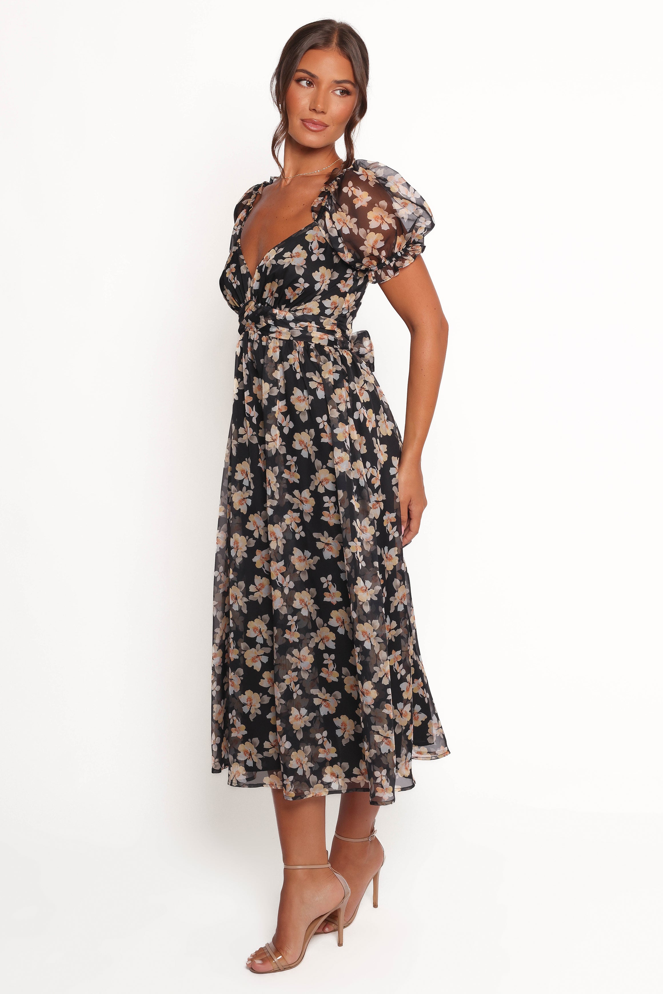 DRESSES Farryn Maxi Dress - Black Beige Floral