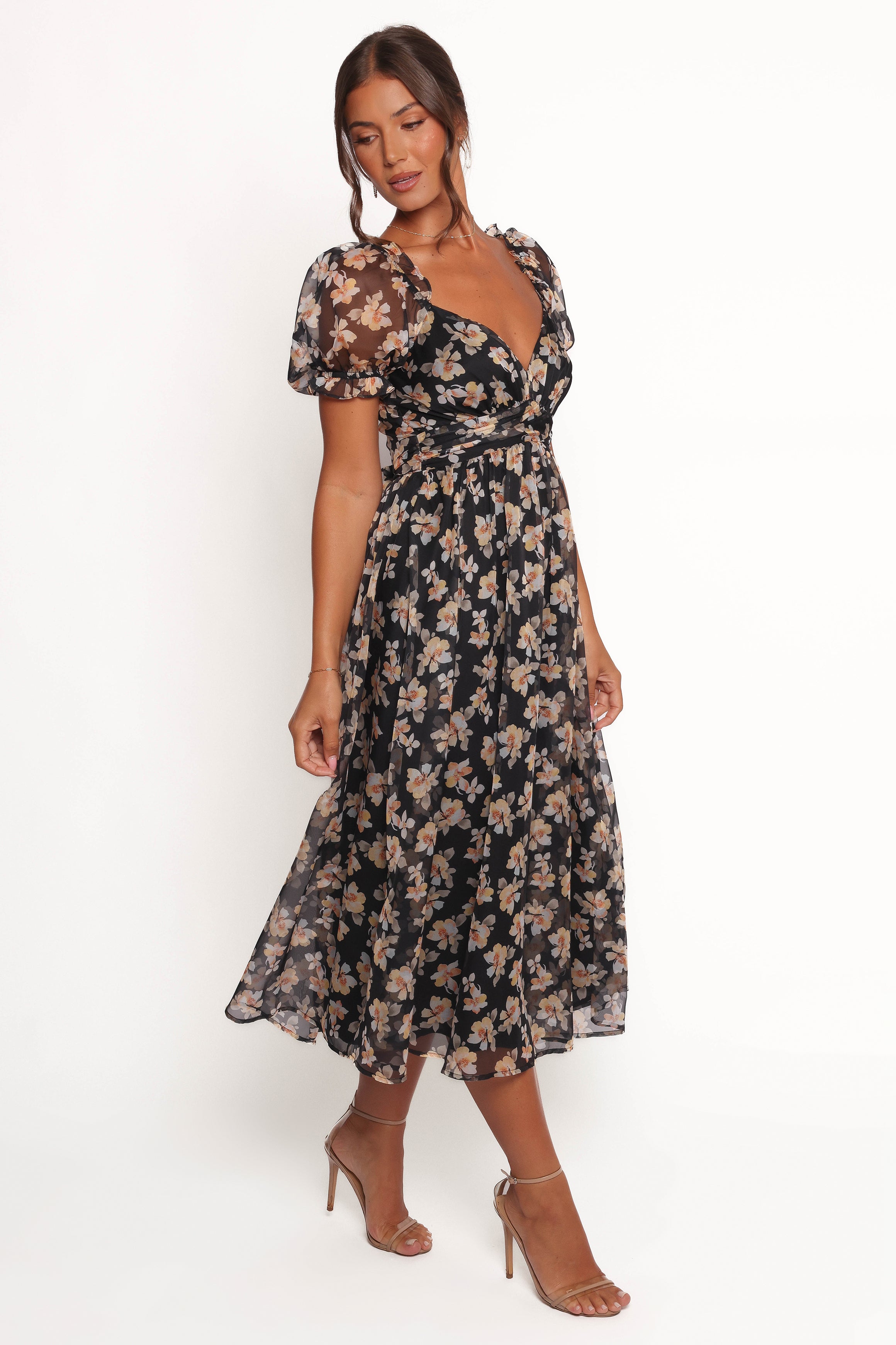 DRESSES Farryn Maxi Dress - Black Beige Floral