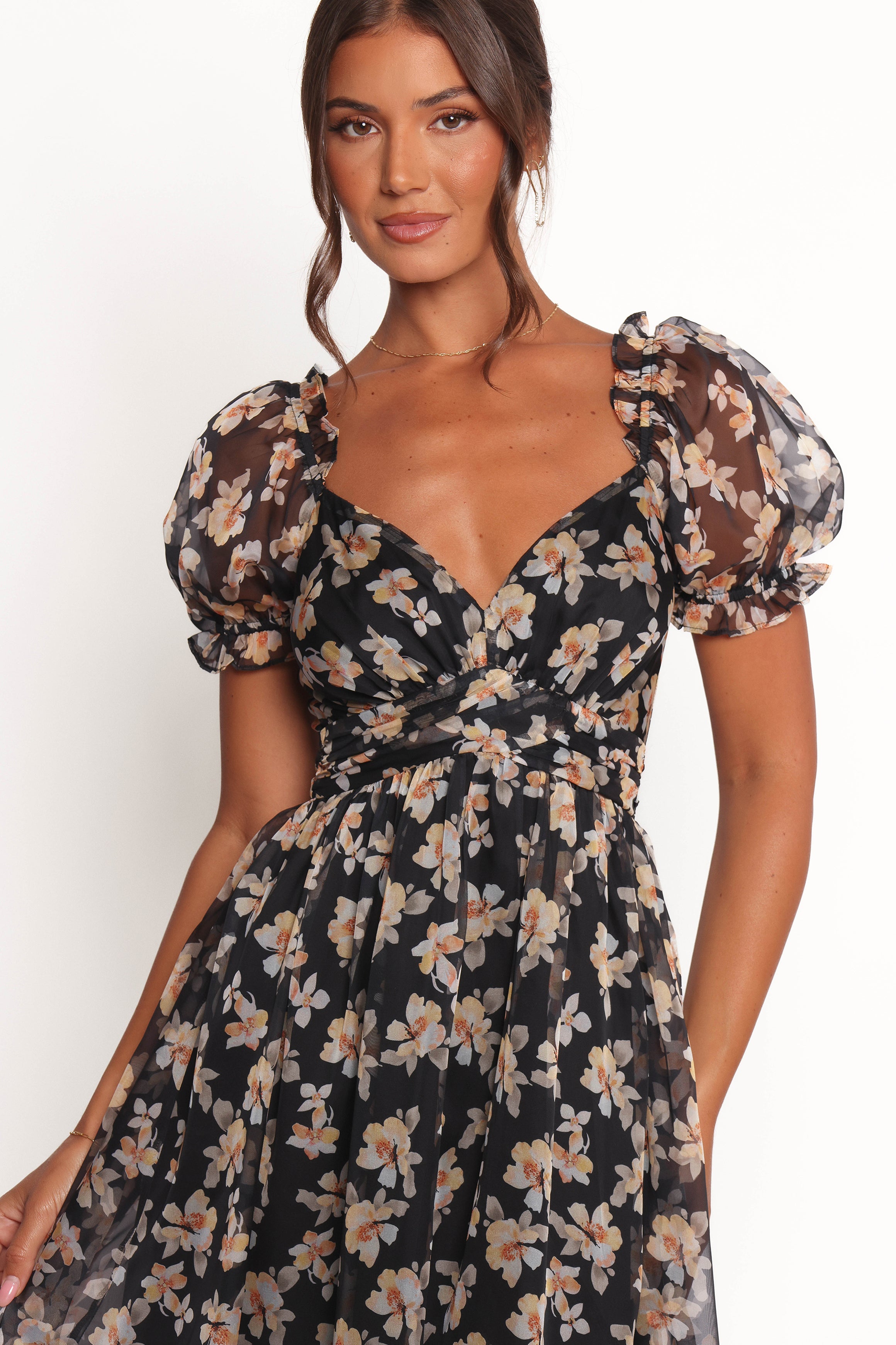 DRESSES Farryn Maxi Dress - Black Beige Floral