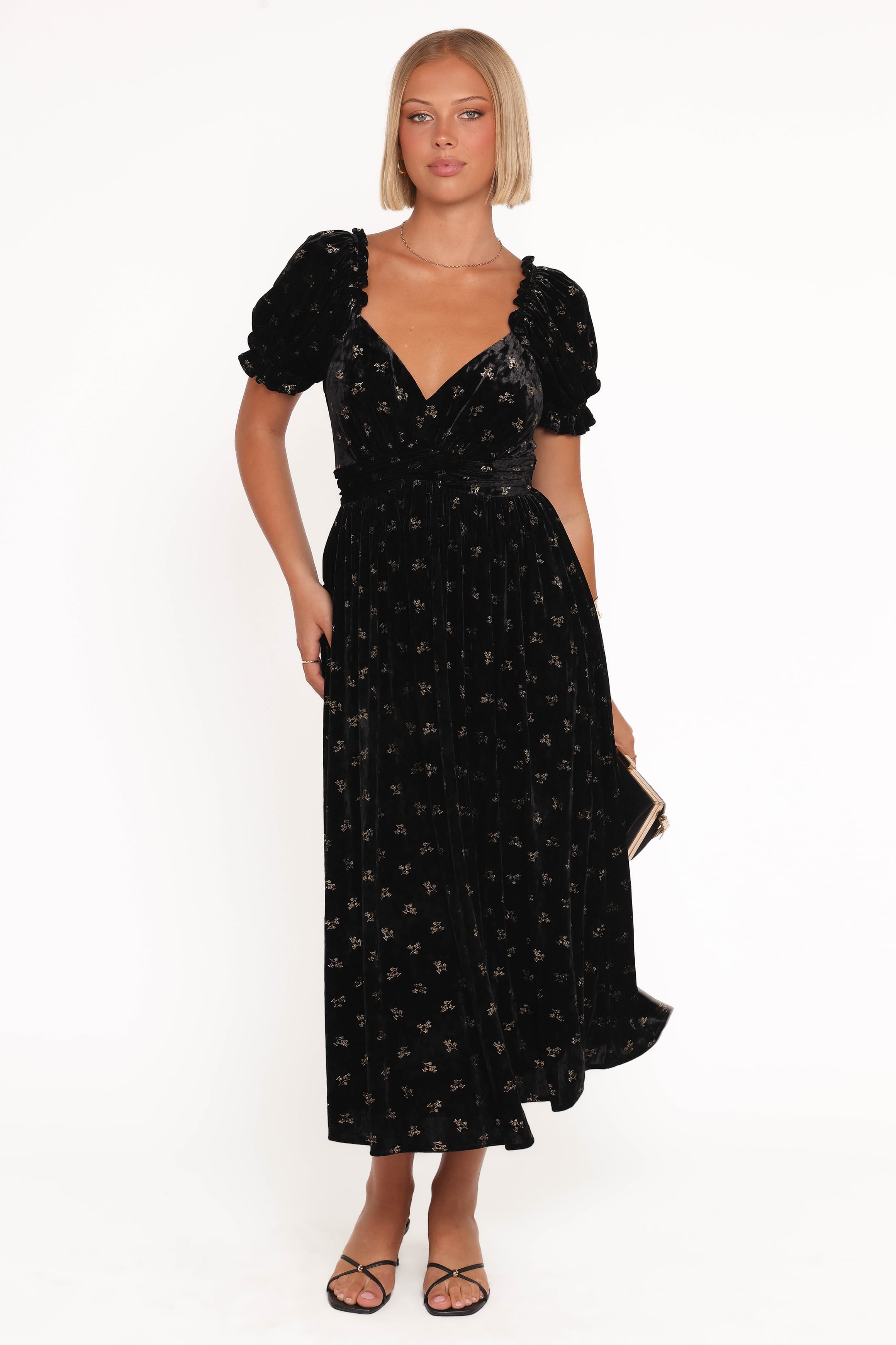 DRESSES Farryn Maxi Dress - Black/Gold Velvet