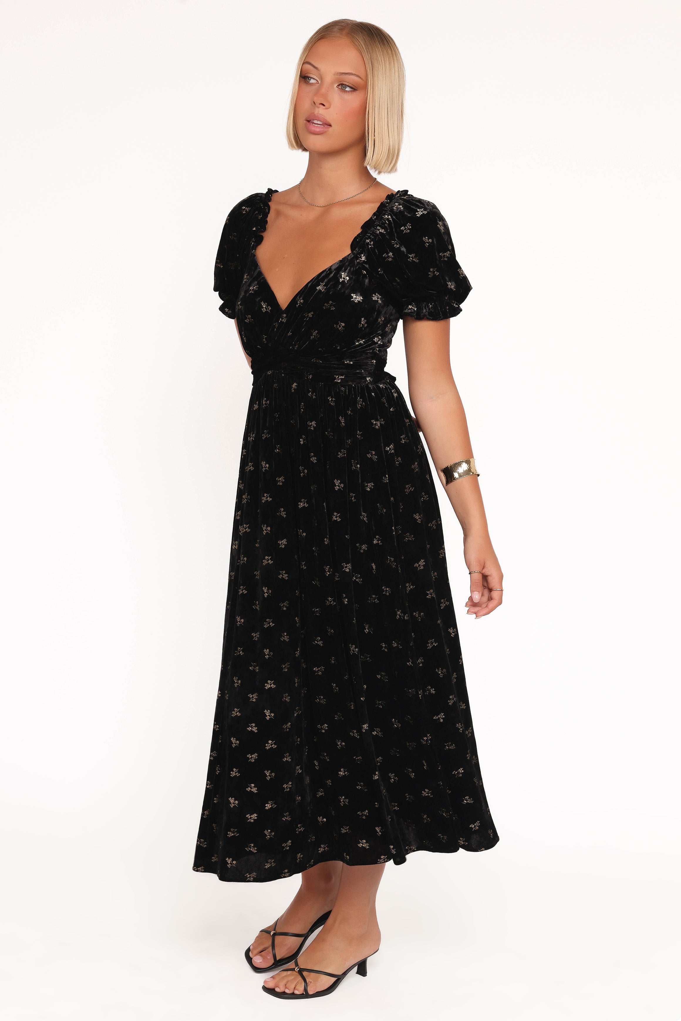 DRESSES Farryn Maxi Dress - Black/Gold Velvet