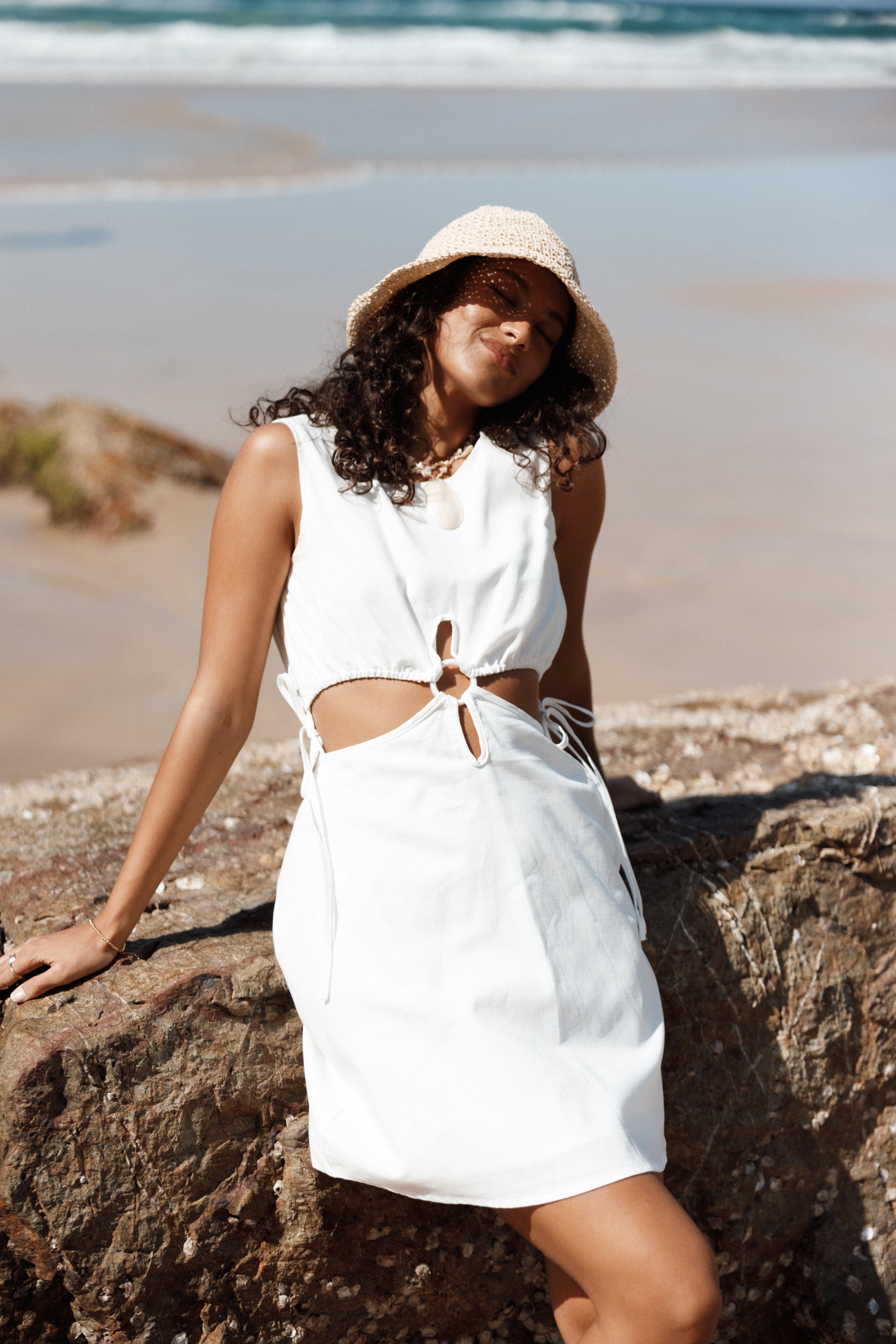 DRESSES Faye Cut Out Mini Dress - White