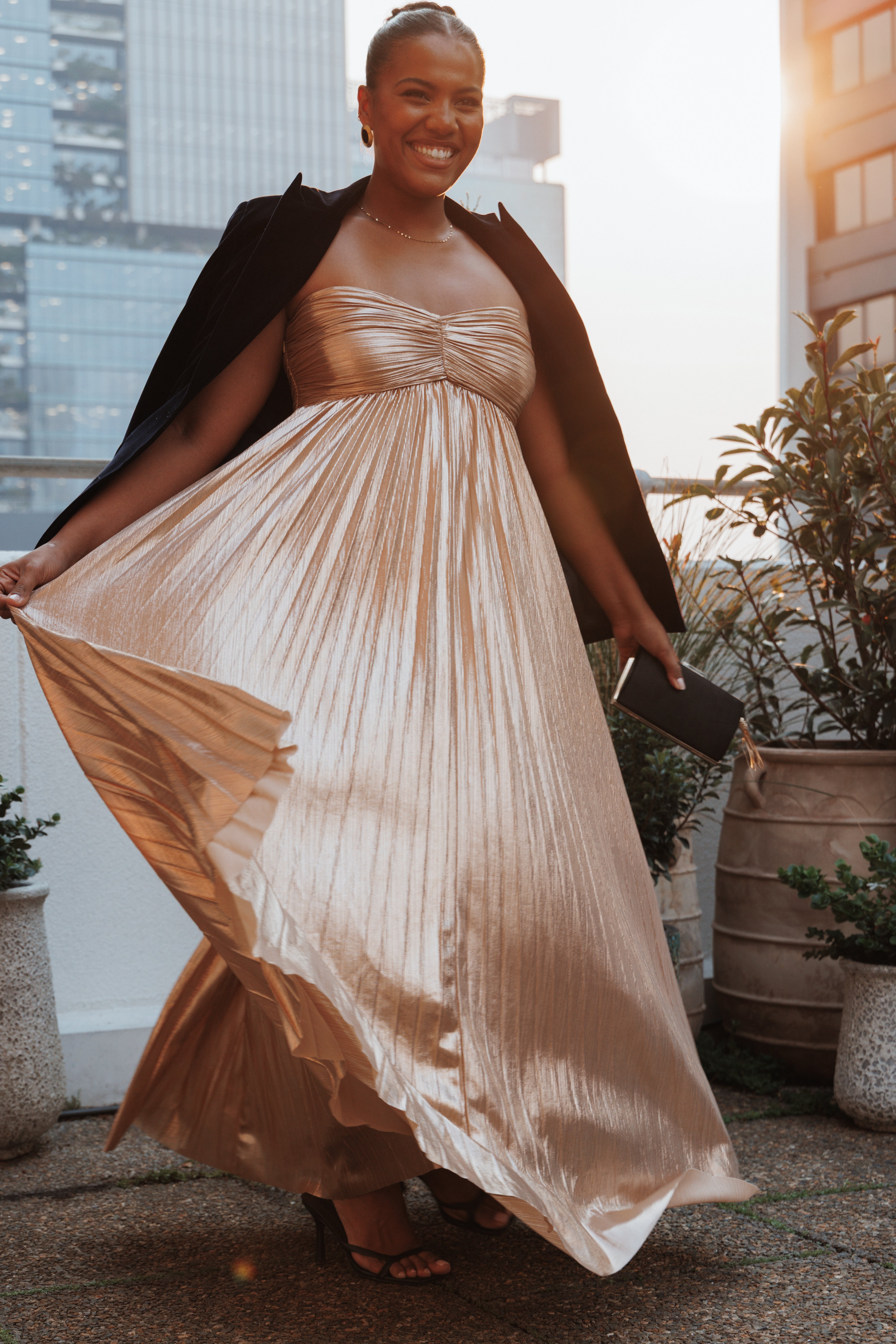 DRESSES Faye Strapless Maxi Dress - Gold