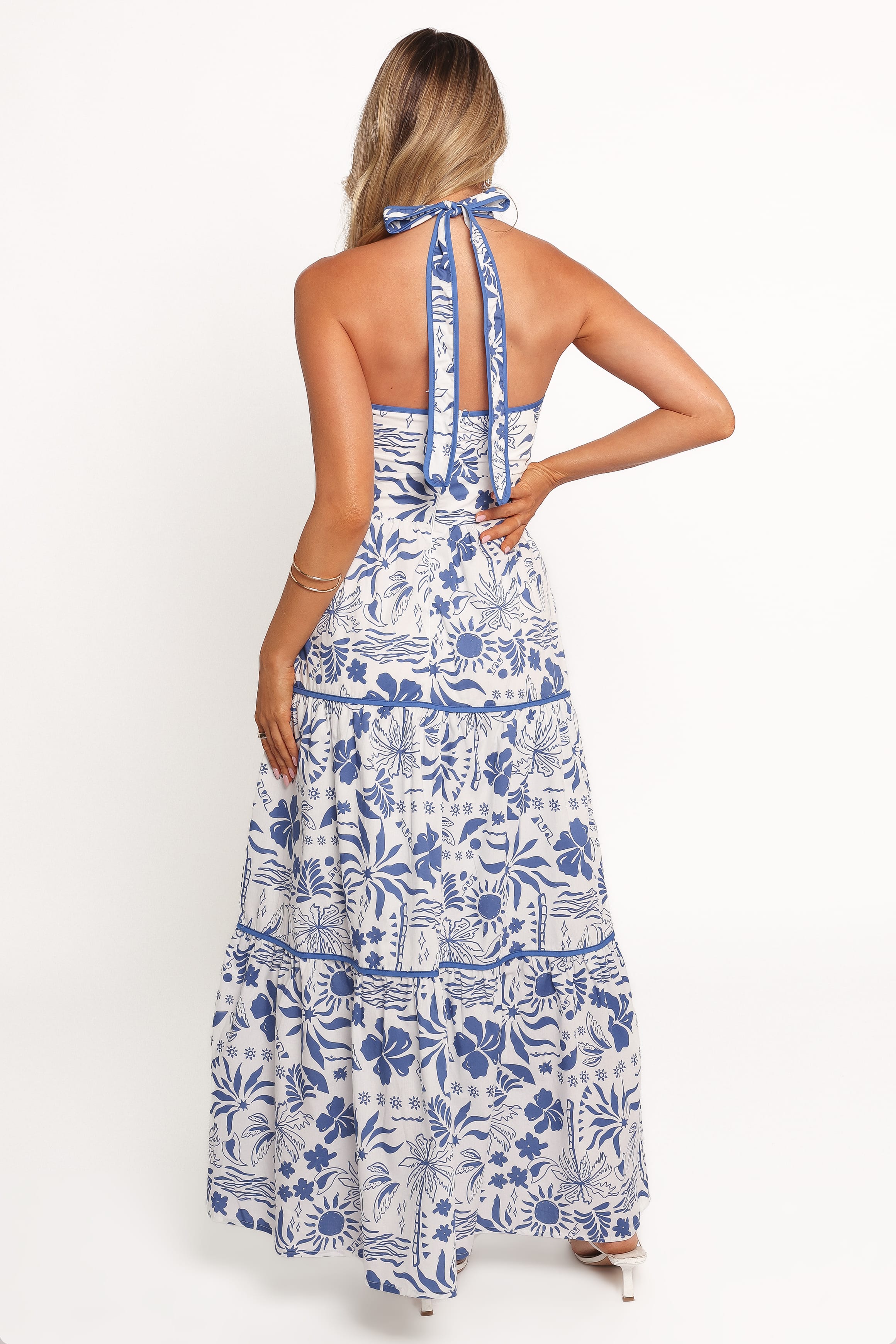 DRESSES Fernanda Halterneck Maxi Dress - Blue Tropical