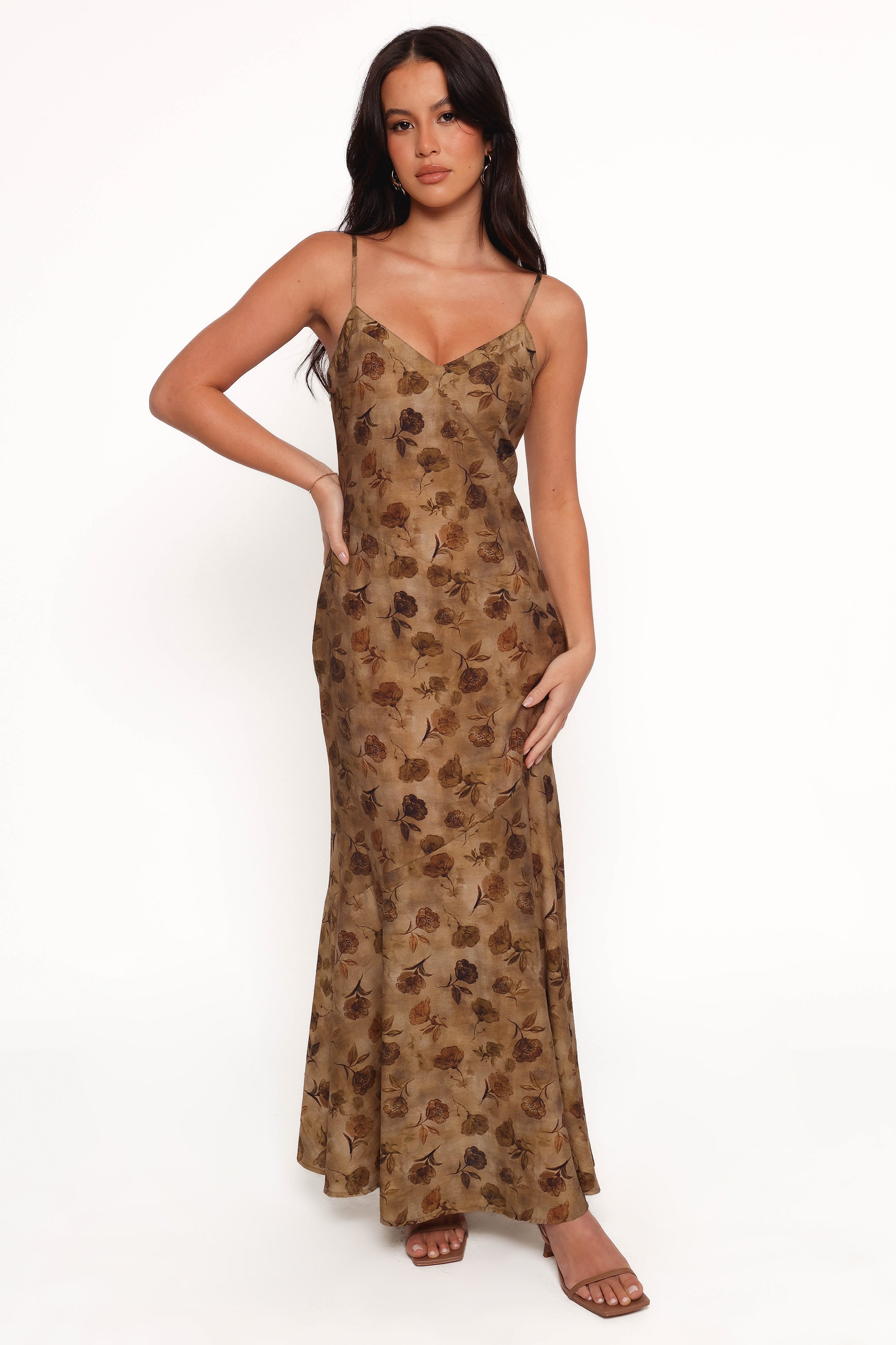DRESSES Fia Midi Dress - Tan Floral