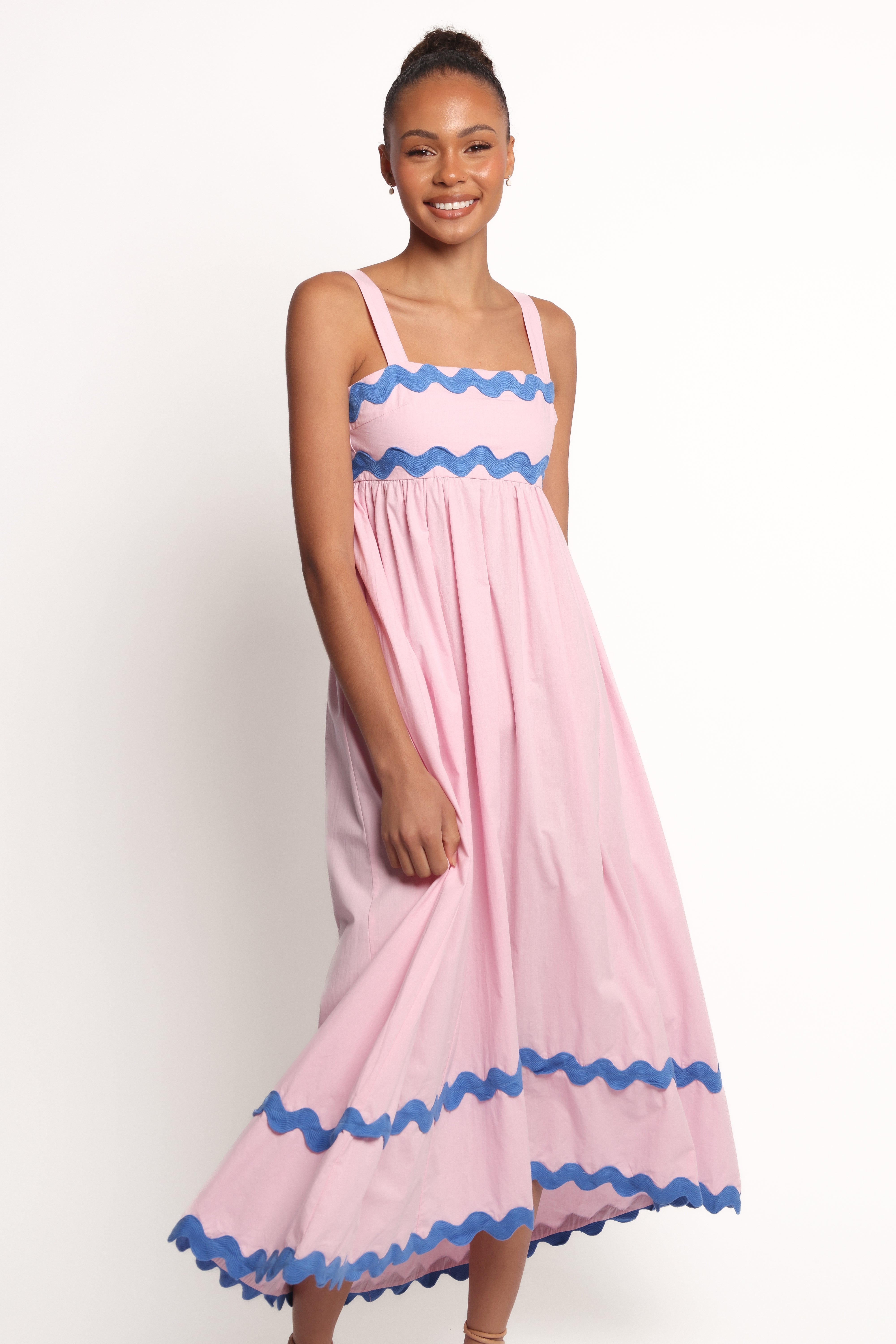 DRESSES Fitzgerald Maxi Dress - Pink/Blue Trim
