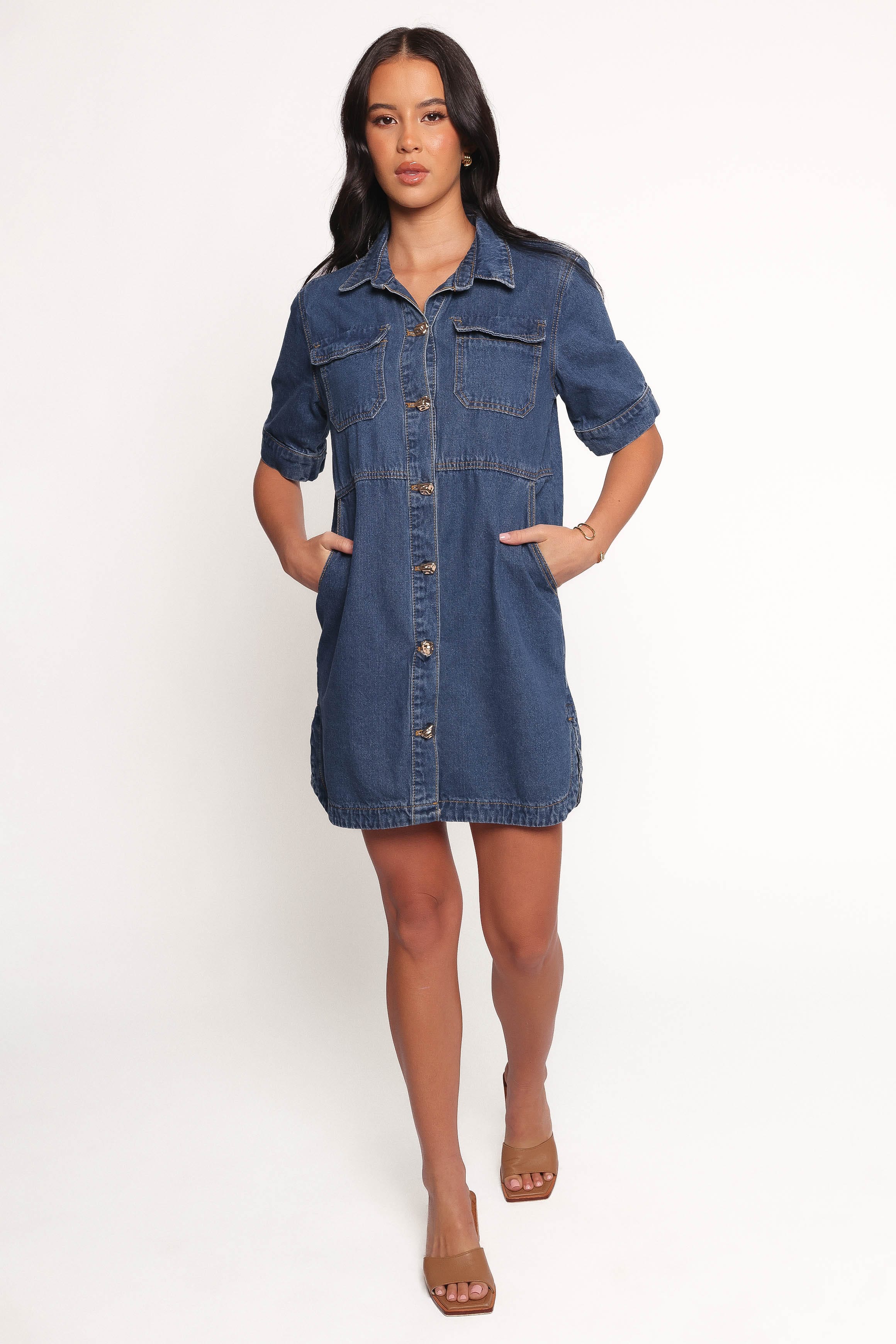 DRESSES Fleming Shirt Mini Dress - Denim