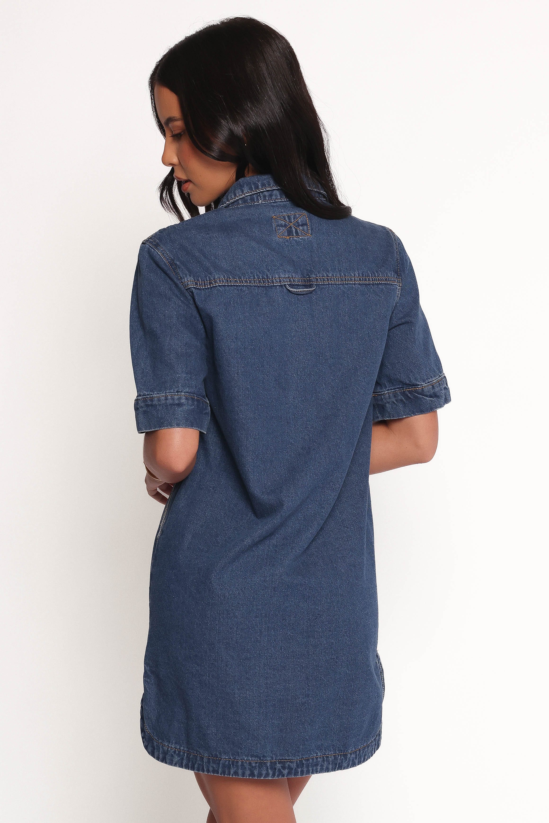 DRESSES Fleming Shirt Mini Dress - Denim