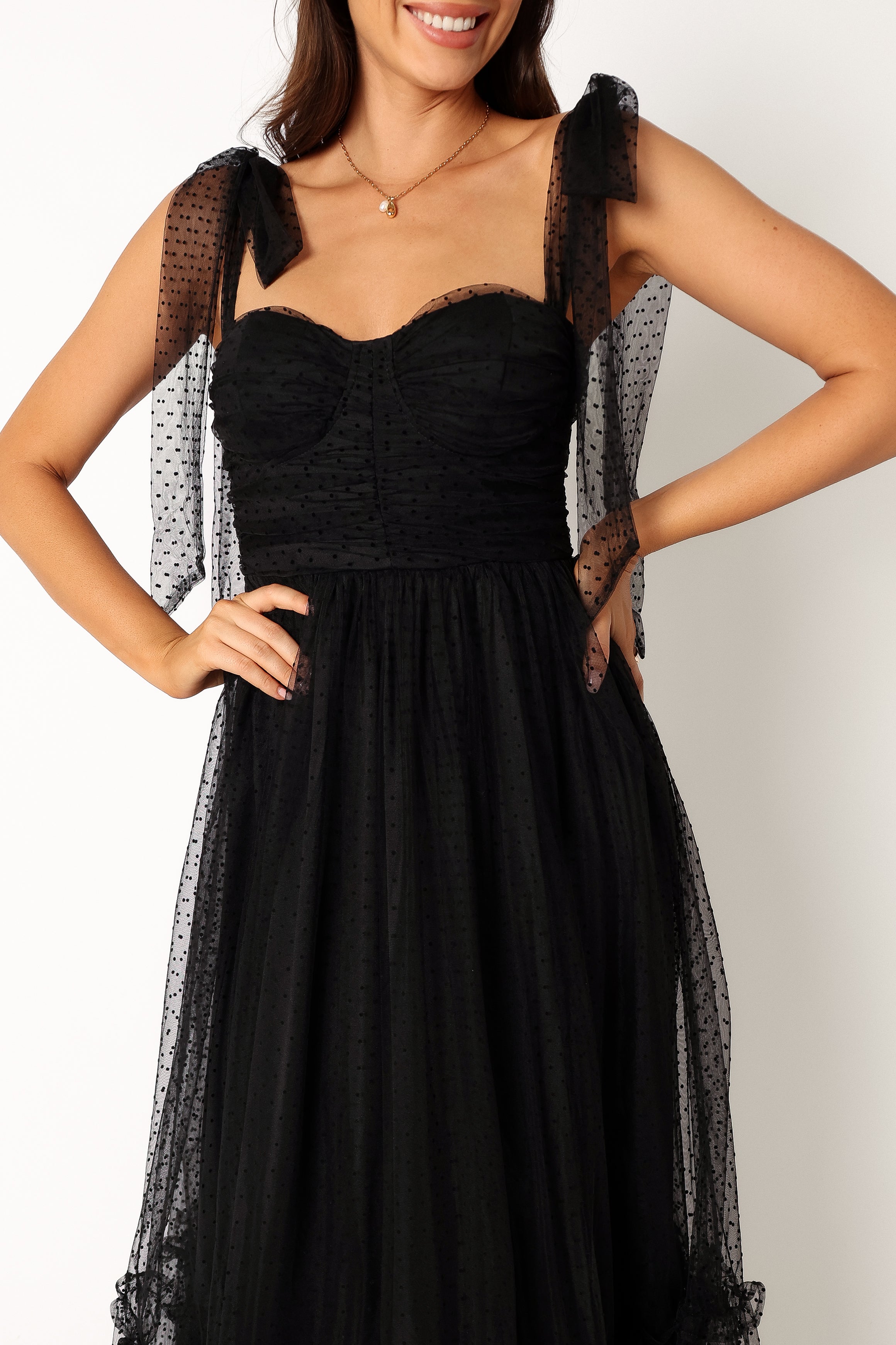 DRESSES @Floret Midi Dress - Black