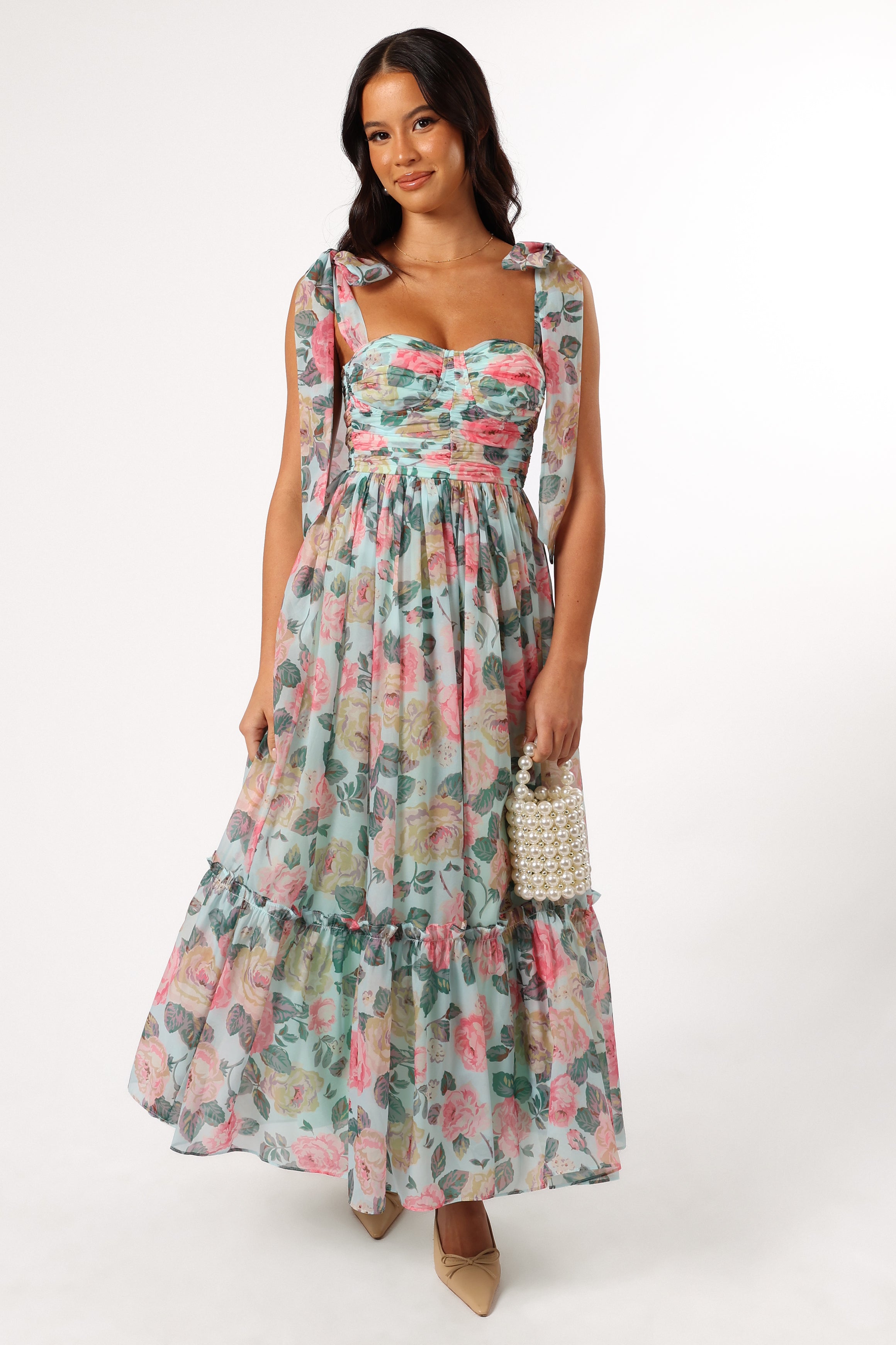 DRESSES @Floret Midi Dress - Blue Multi