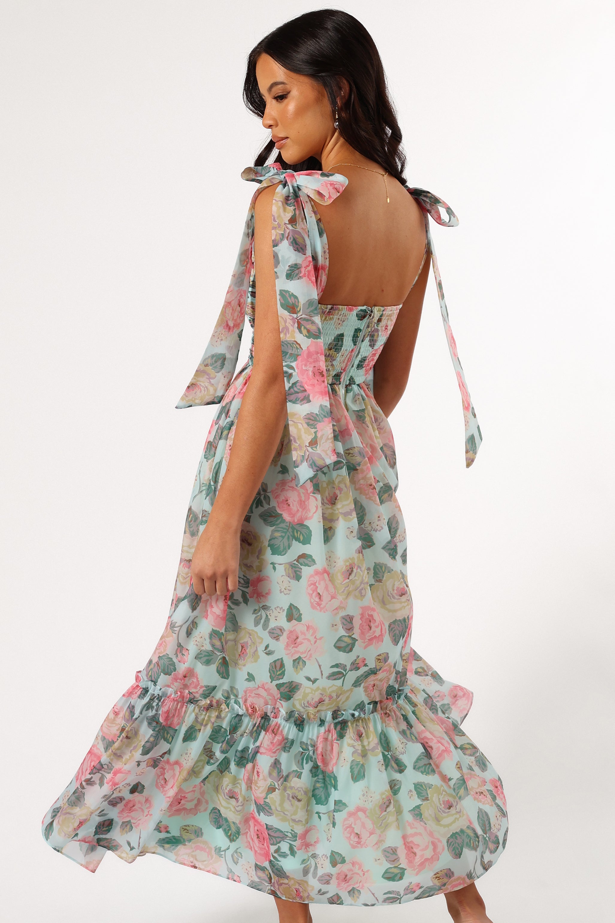 DRESSES @Floret Midi Dress - Blue Multi