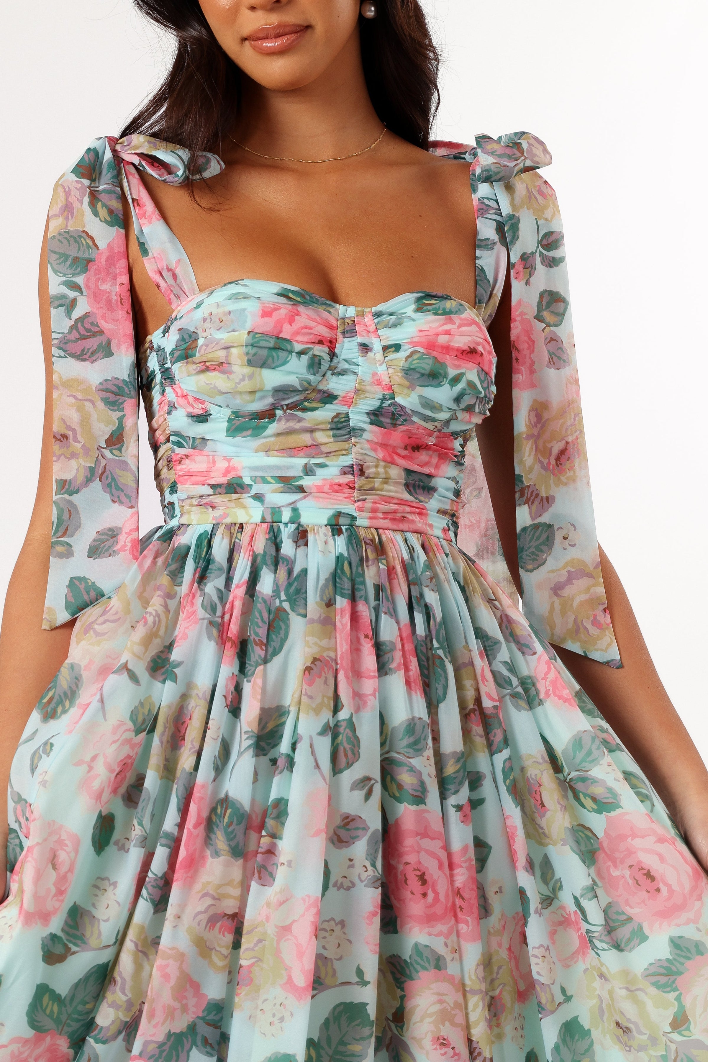 DRESSES @Floret Midi Dress - Blue Multi