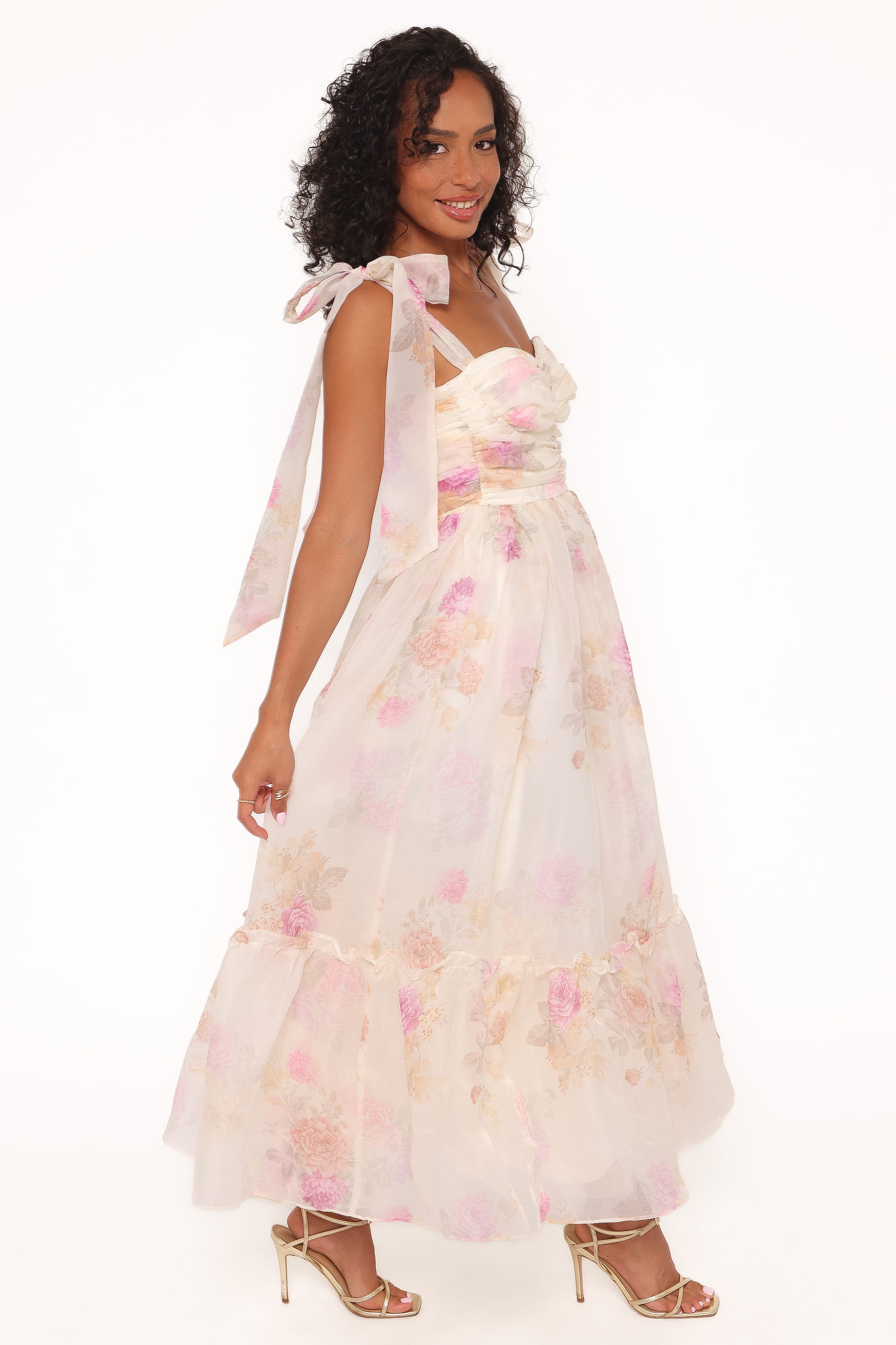 DRESSES Floret Midi Dress - Yellow Floral