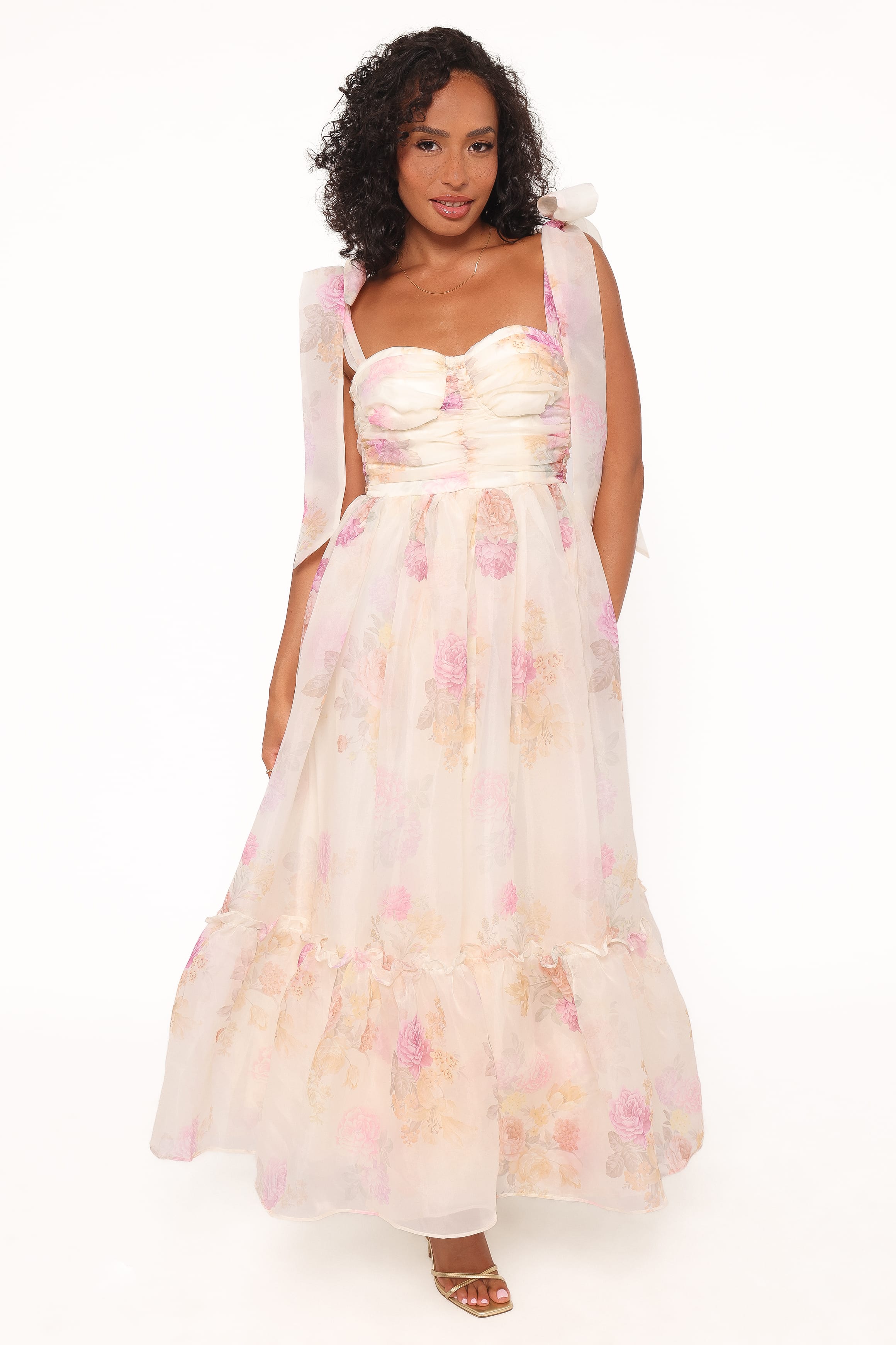 DRESSES Floret Midi Dress - Yellow Floral