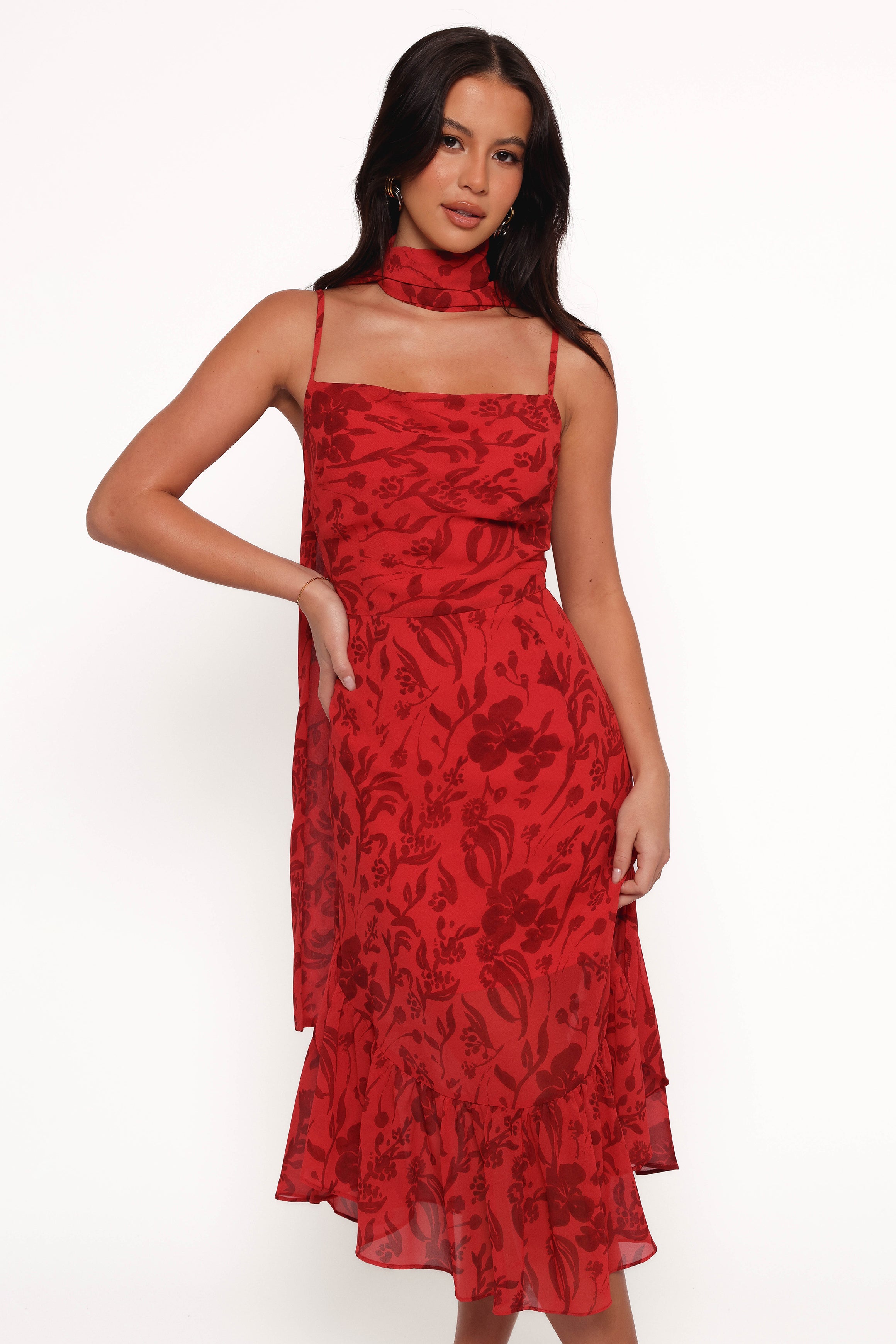 DRESSES Francesca Midi Dress - Red Floral