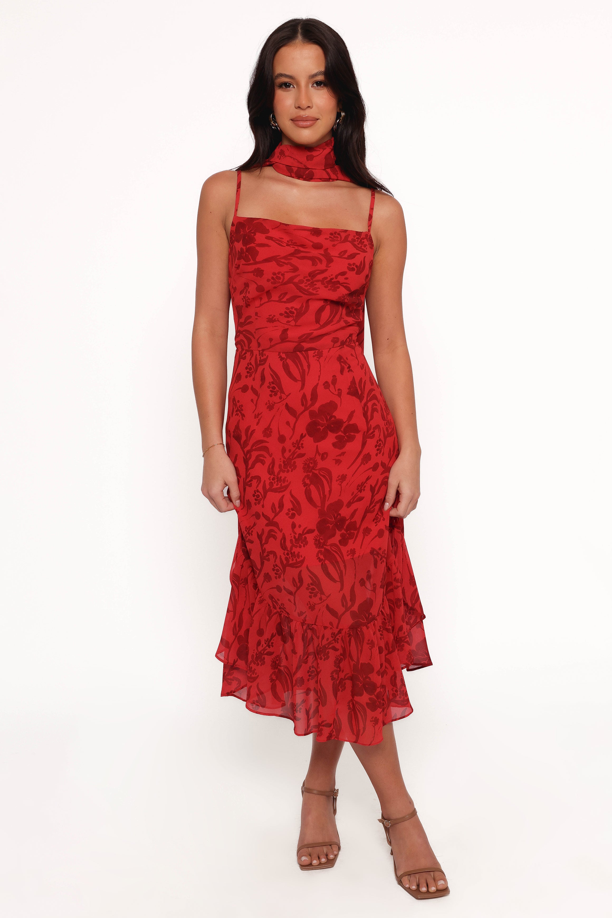 DRESSES Francesca Midi Dress - Red Floral