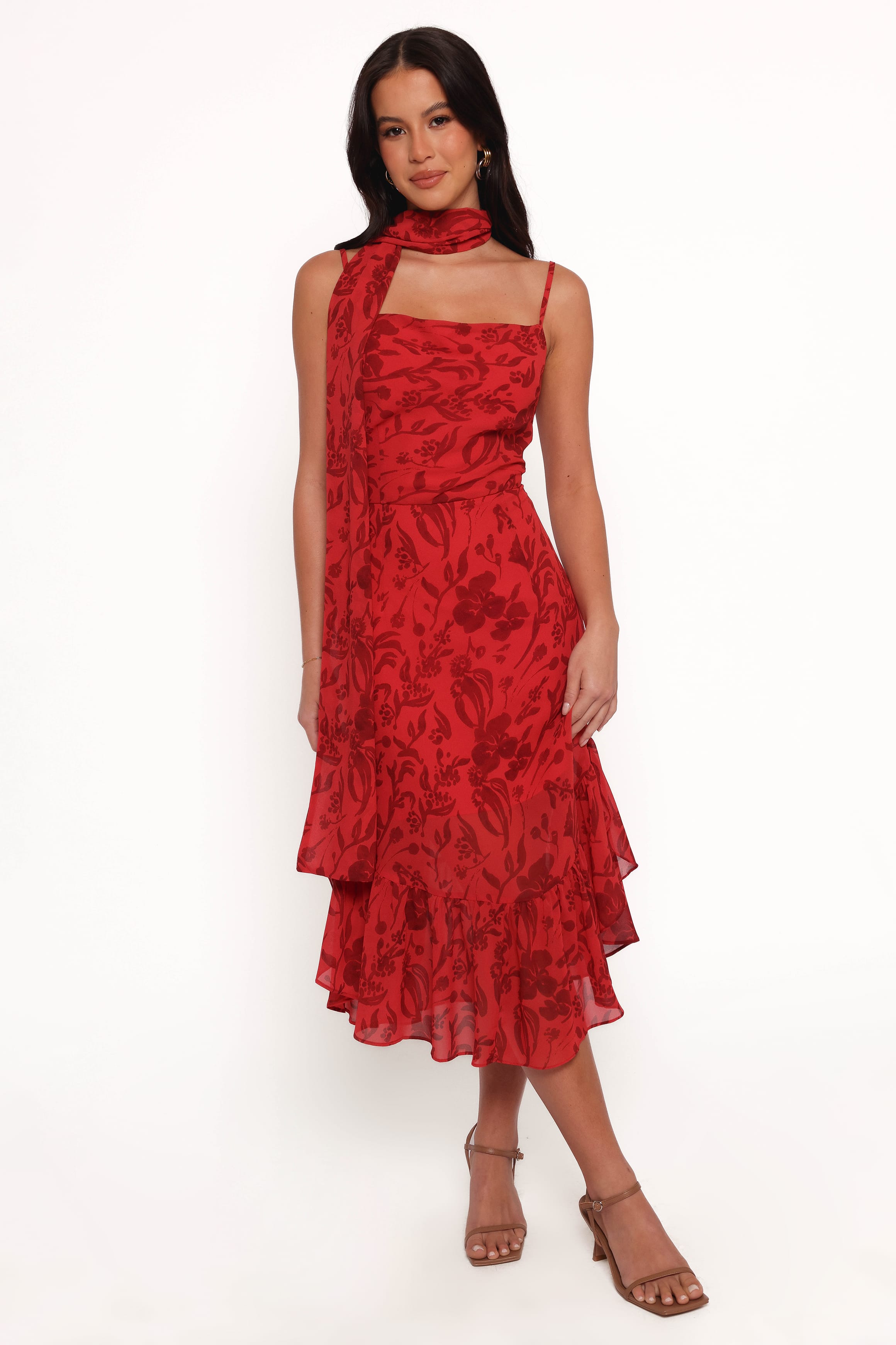 DRESSES Francesca Midi Dress - Red Floral
