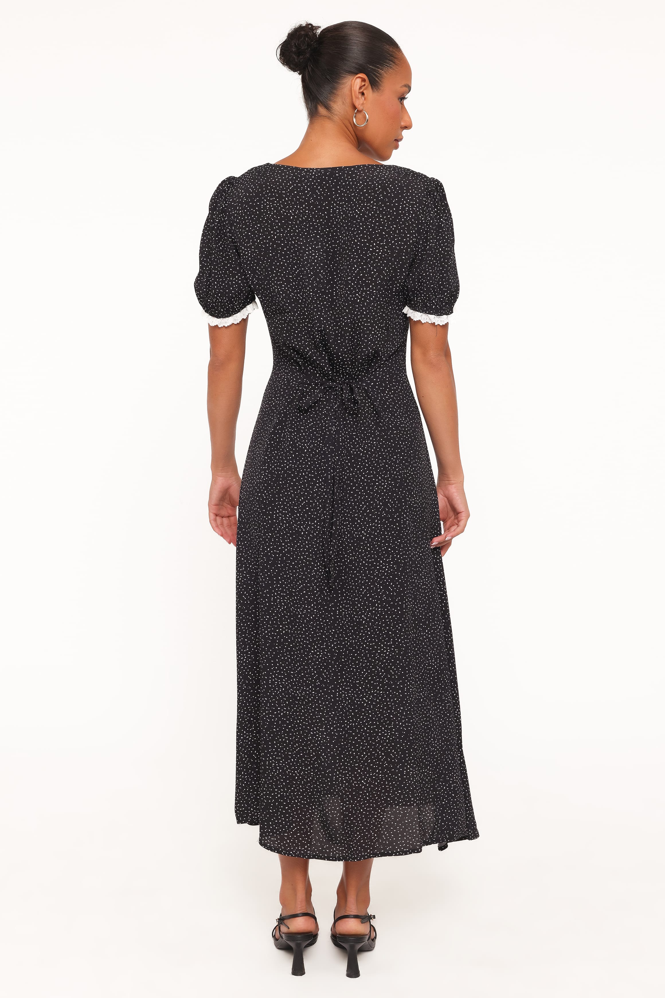 DRESSES Francine Lace Midi Dress - Black Polka Dot