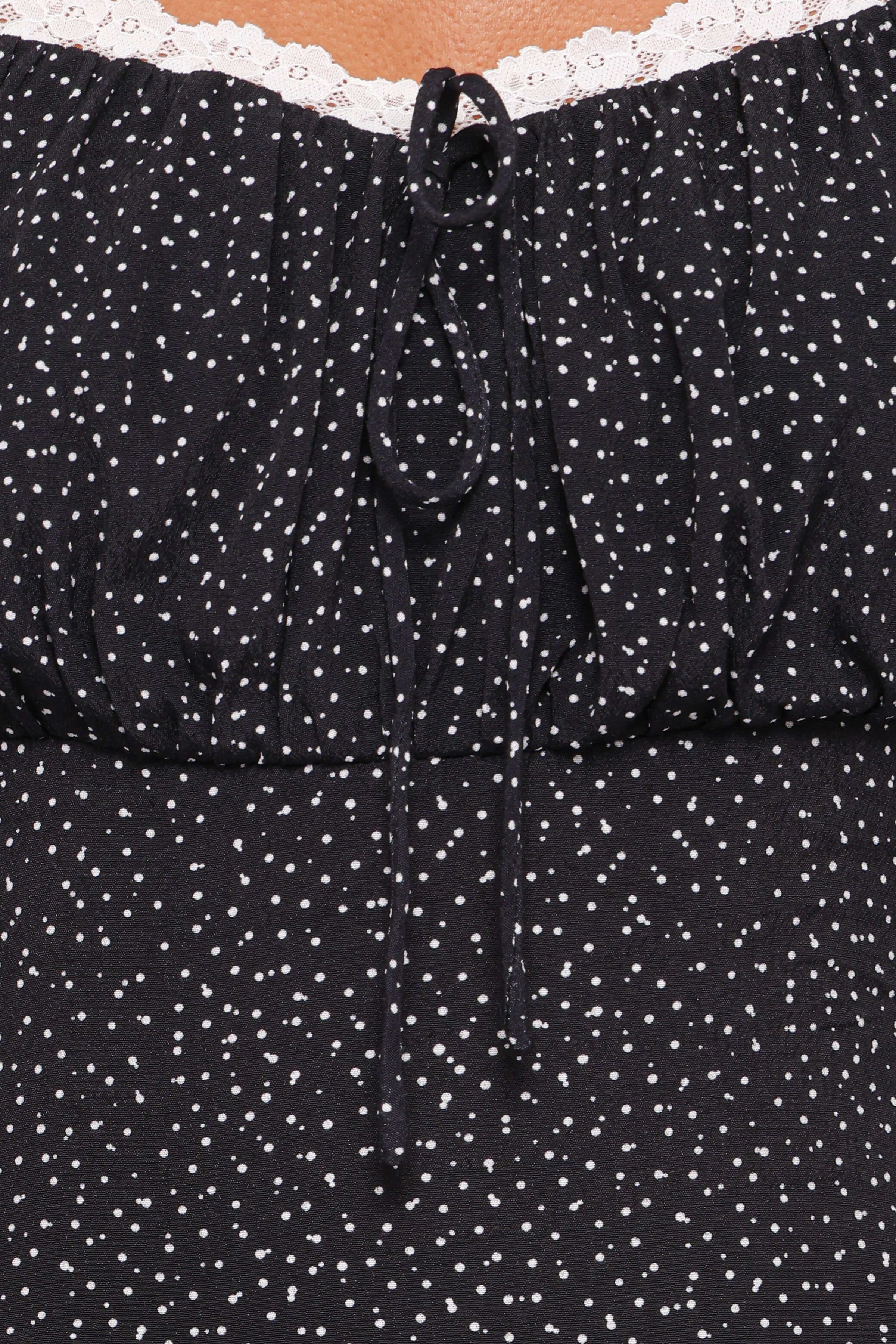 DRESSES Francine Lace Midi Dress - Black Polka Dot