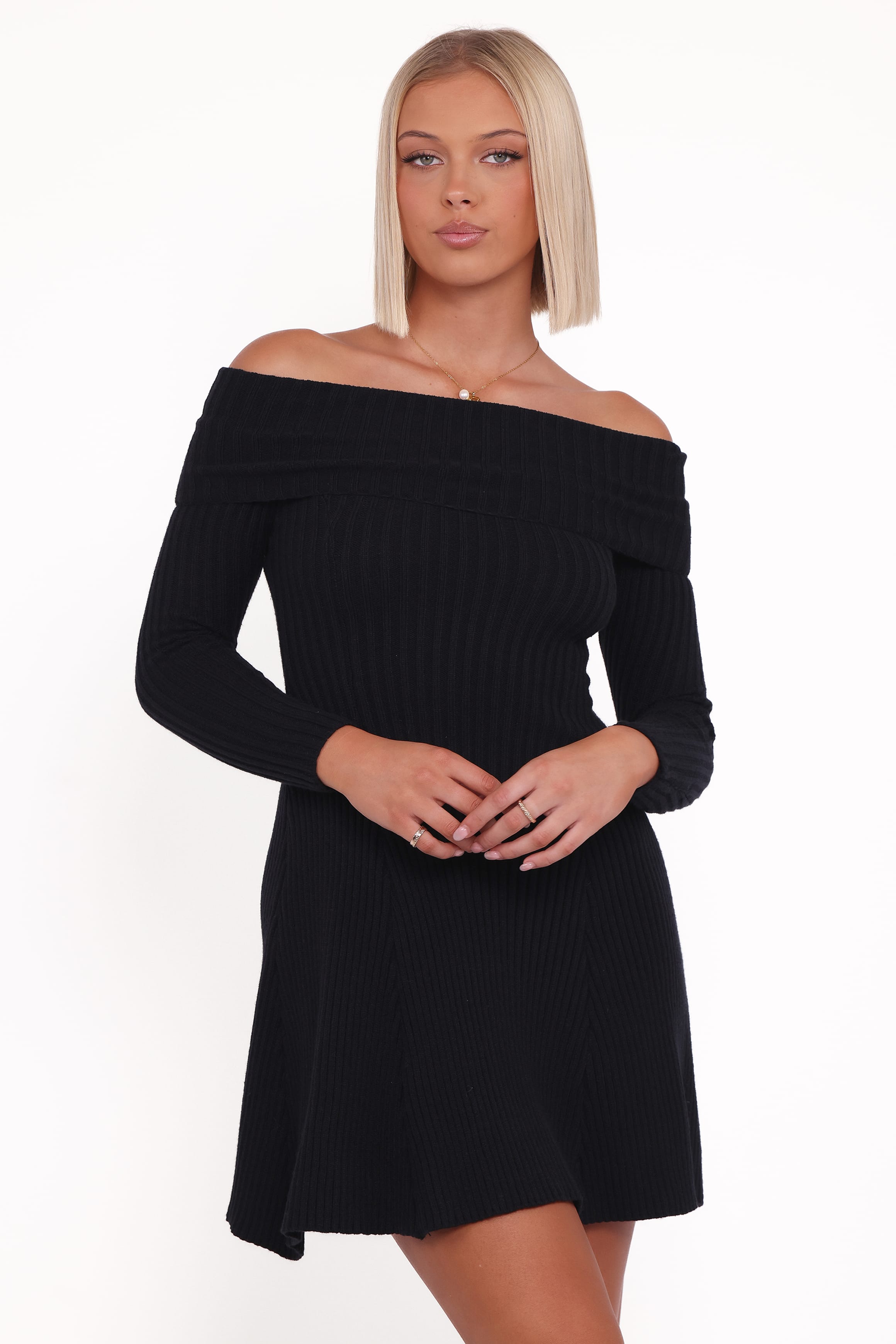DRESSES Francisco Long Sleeve Mini Dress - Black