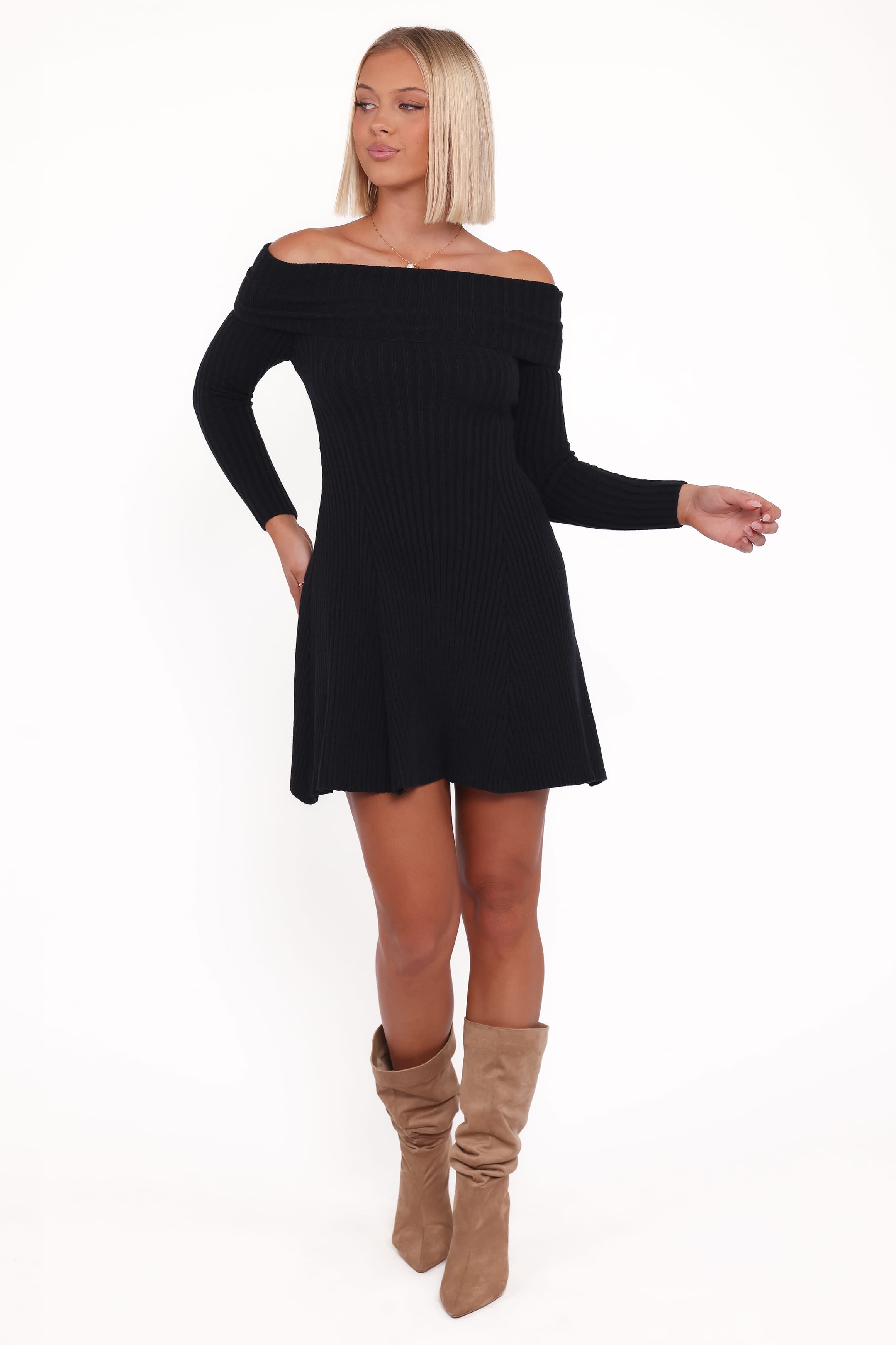 DRESSES Francisco Long Sleeve Mini Dress - Black