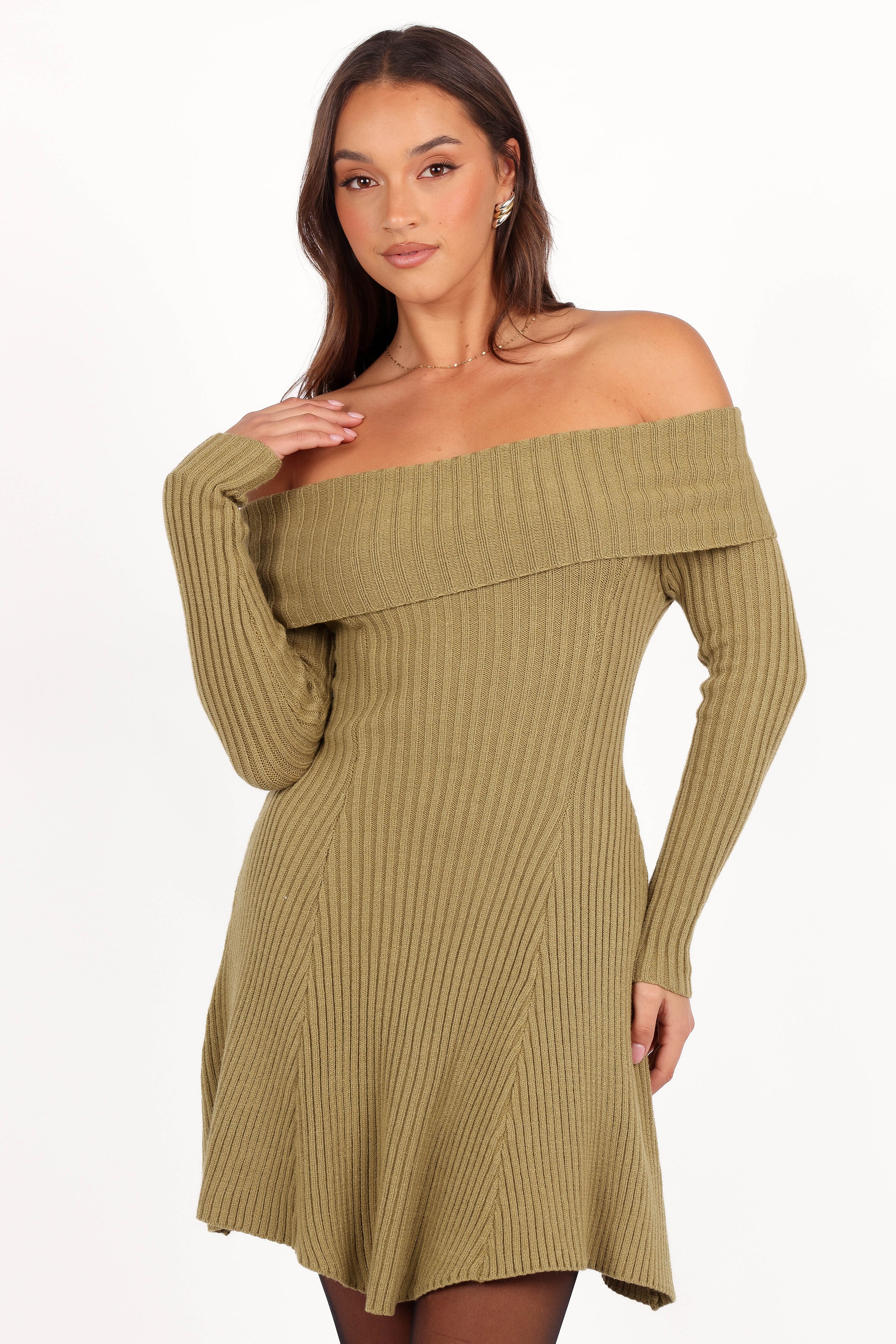 DRESSES Francisco Long Sleeve Mini Dress - Olive