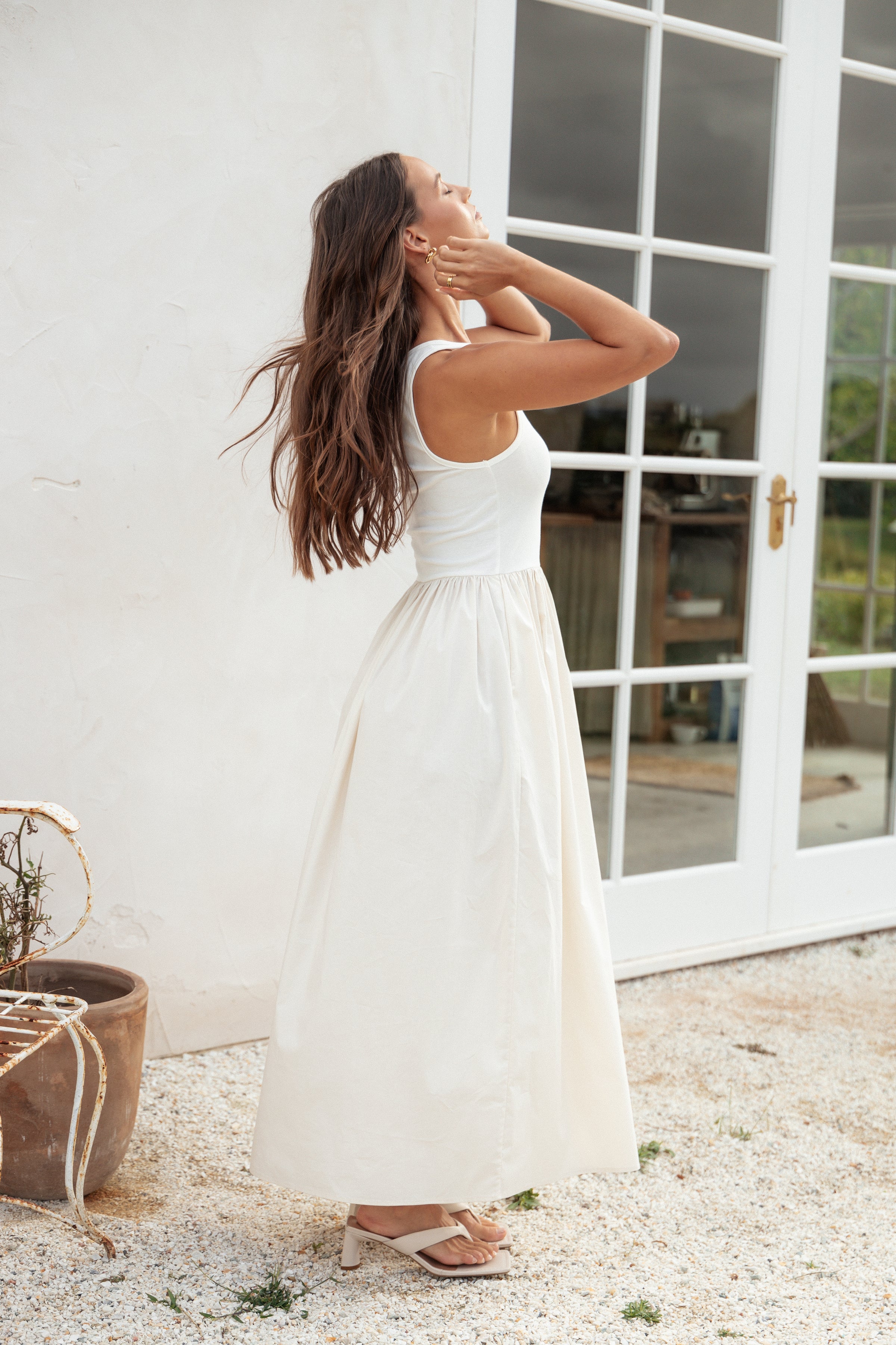 DRESSES Franki Midi Dress - White Cream