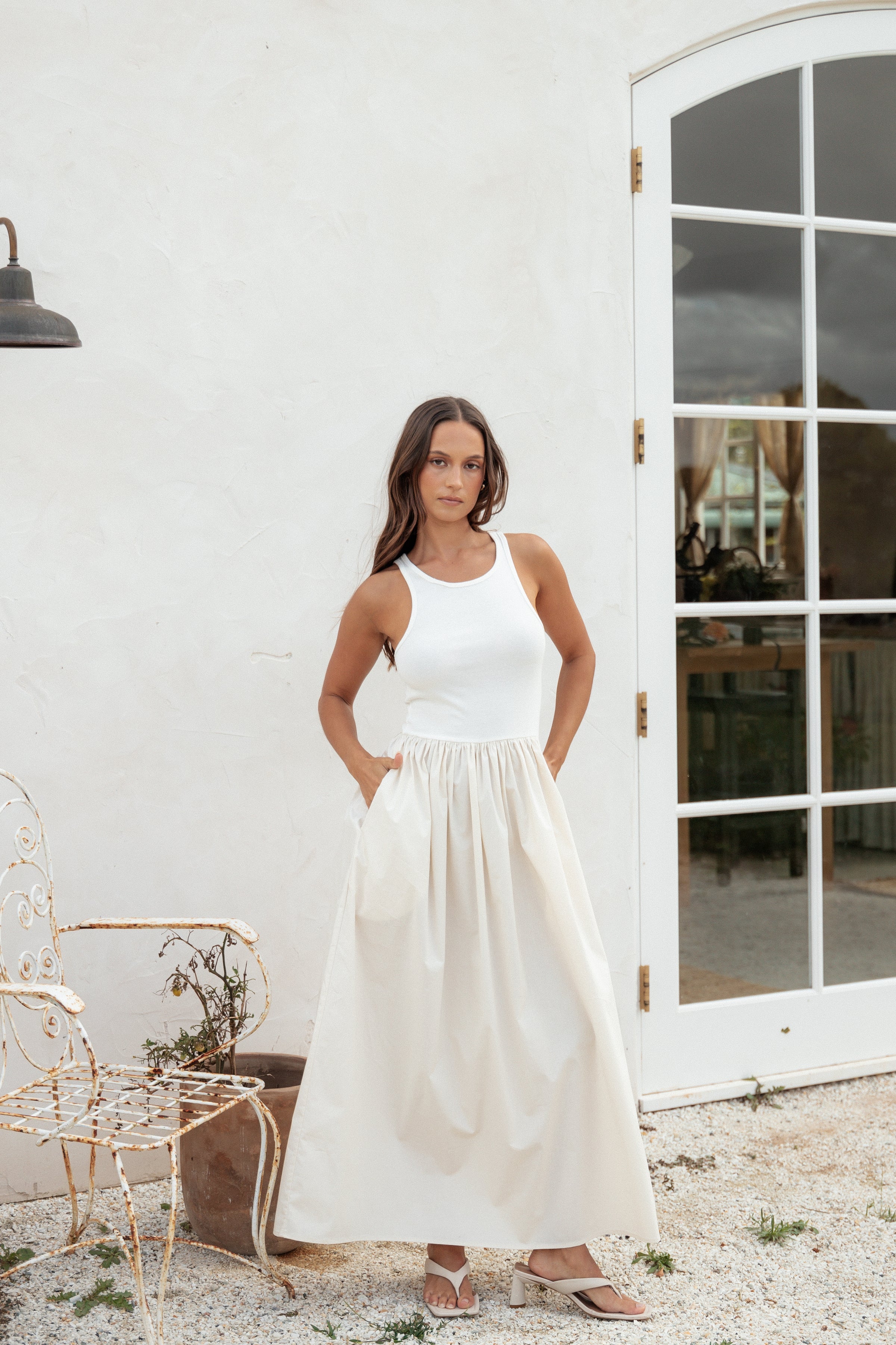 DRESSES Franki Midi Dress - White Cream