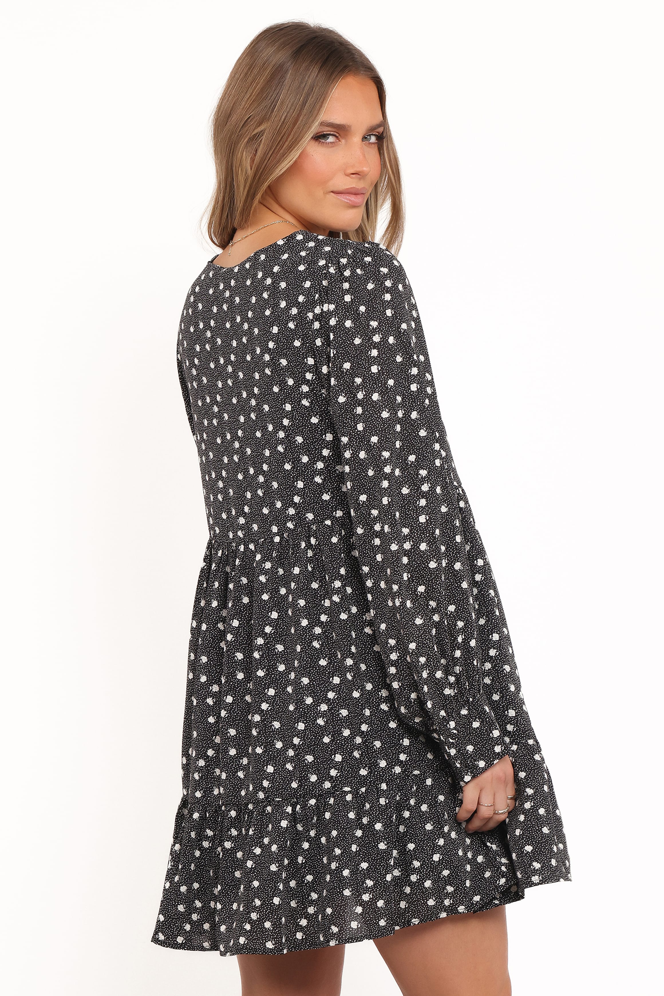 DRESSES Frankie Long Sleeve Mini Dress - Black Floral