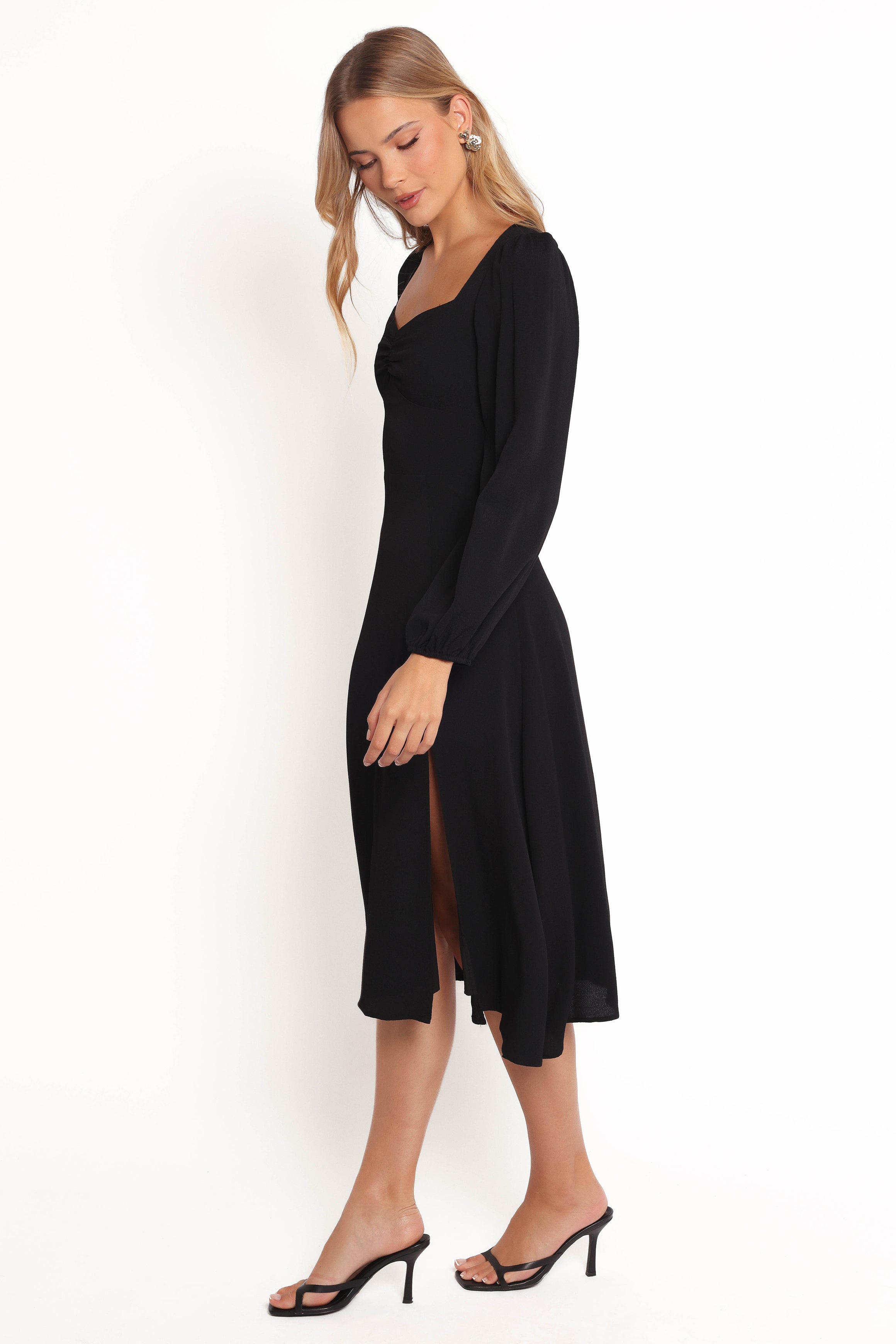 DRESSES Franklin Long Sleeve Midi Dress - Black